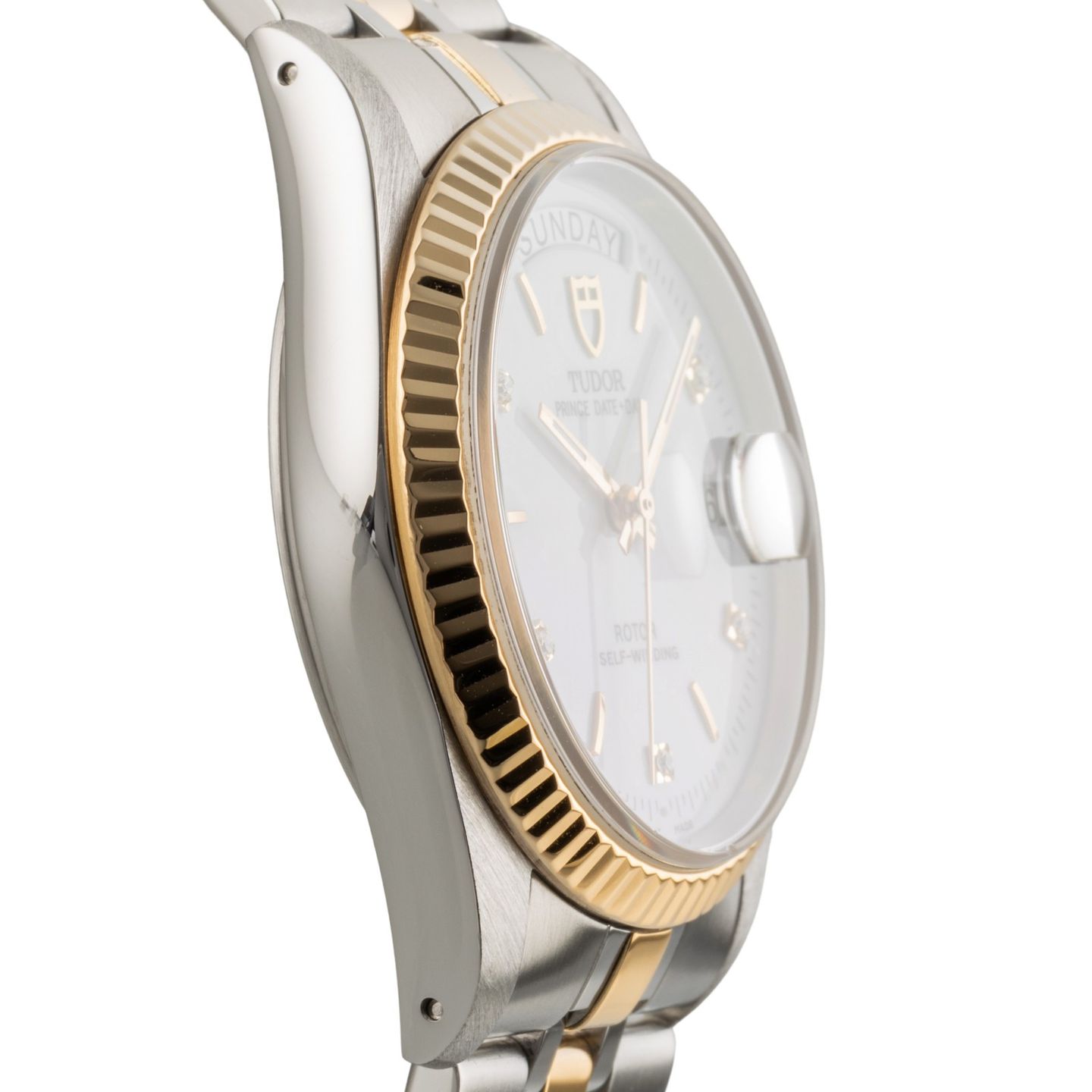 Tudor Prince Date 76213 (Unknown (random serial)) - White dial 36 mm Gold/Steel case (7/8)