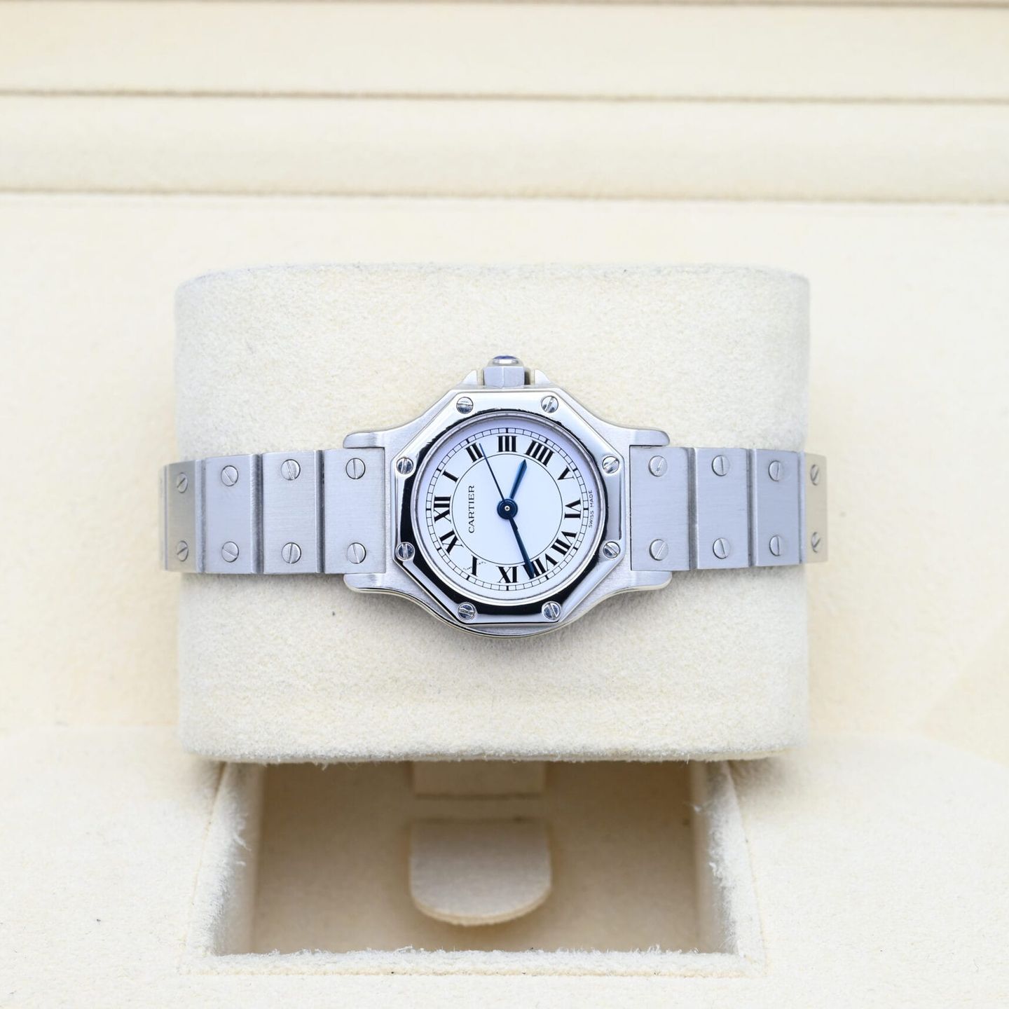 Cartier Santos 0906 (1985) - White dial 25 mm Steel case (5/8)