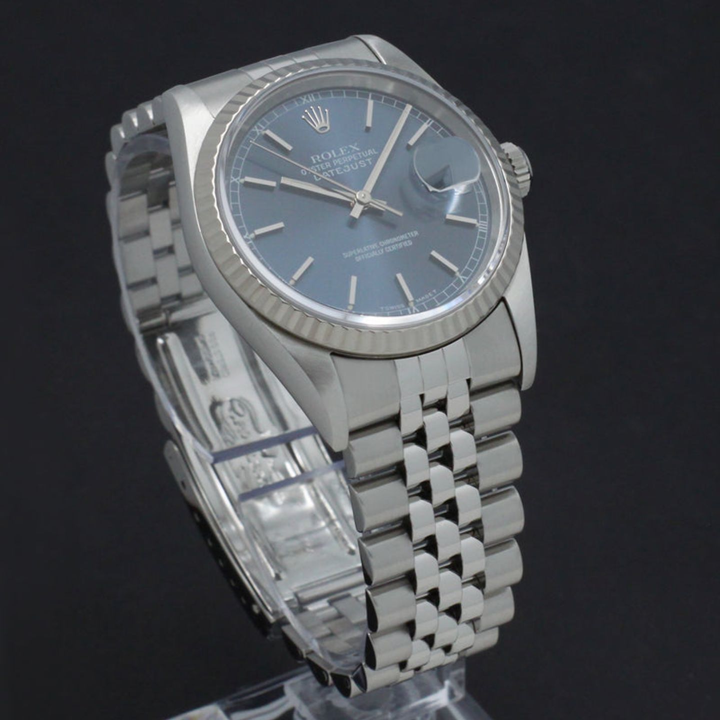 Rolex Datejust 36 16234 (1995) - Blue dial 36 mm Steel case (6/7)