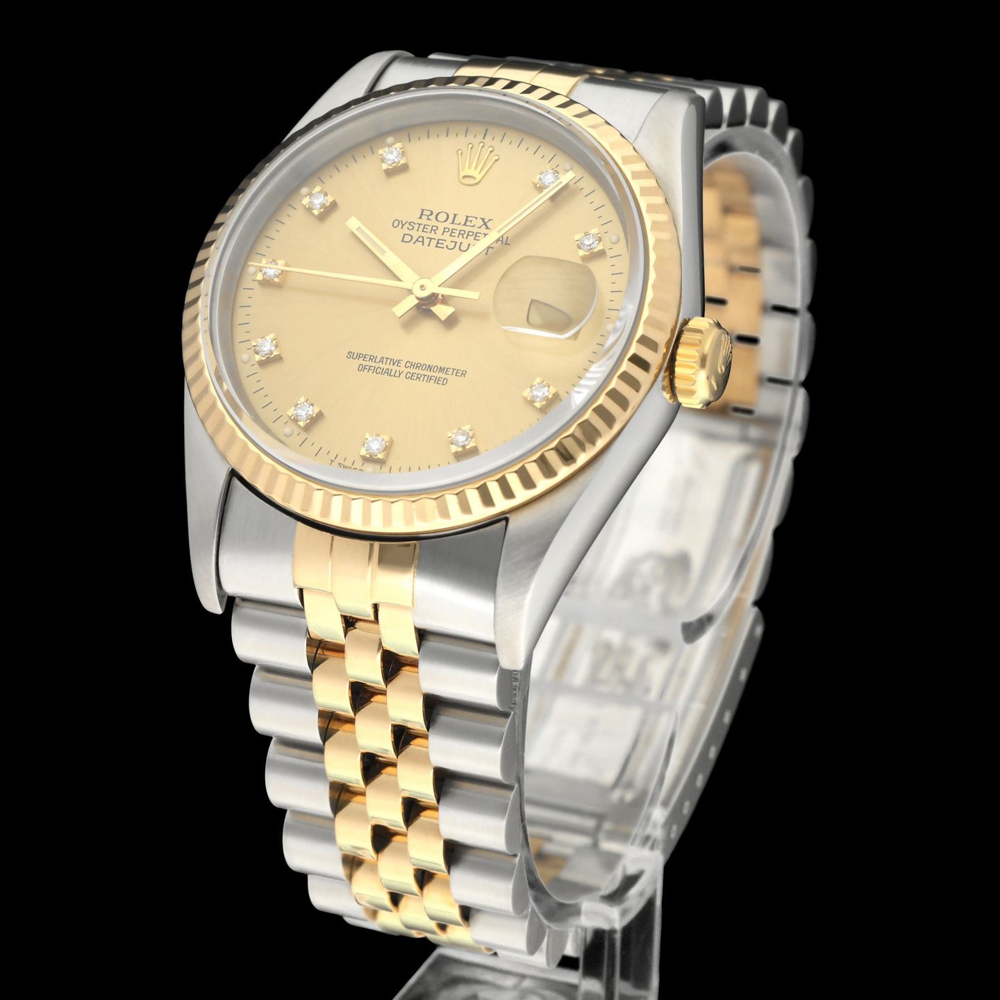 Rolex Datejust 36 16233G (1993) - Champagne dial 36 mm Gold/Steel case (2/7)