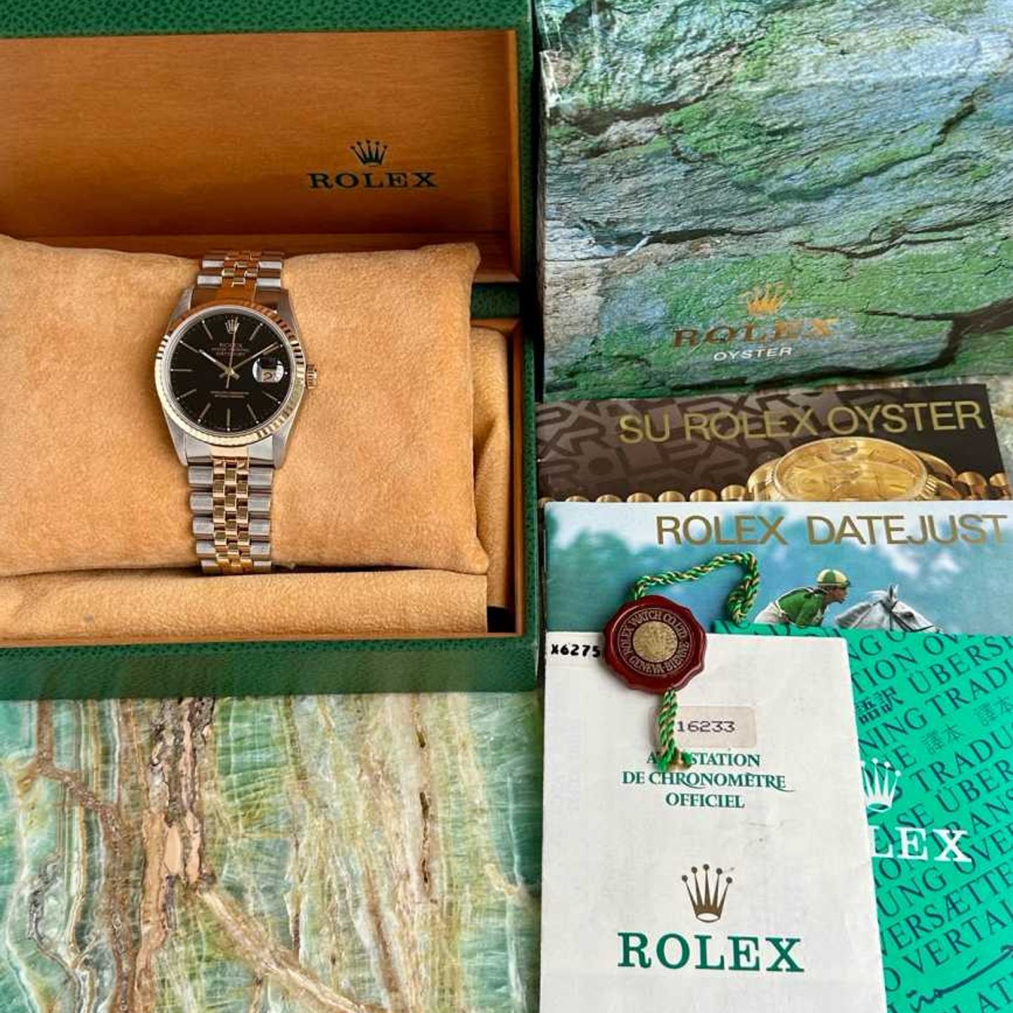 Rolex Datejust 36 16233 (1991) - Black dial 36 mm Gold/Steel case (5/8)
