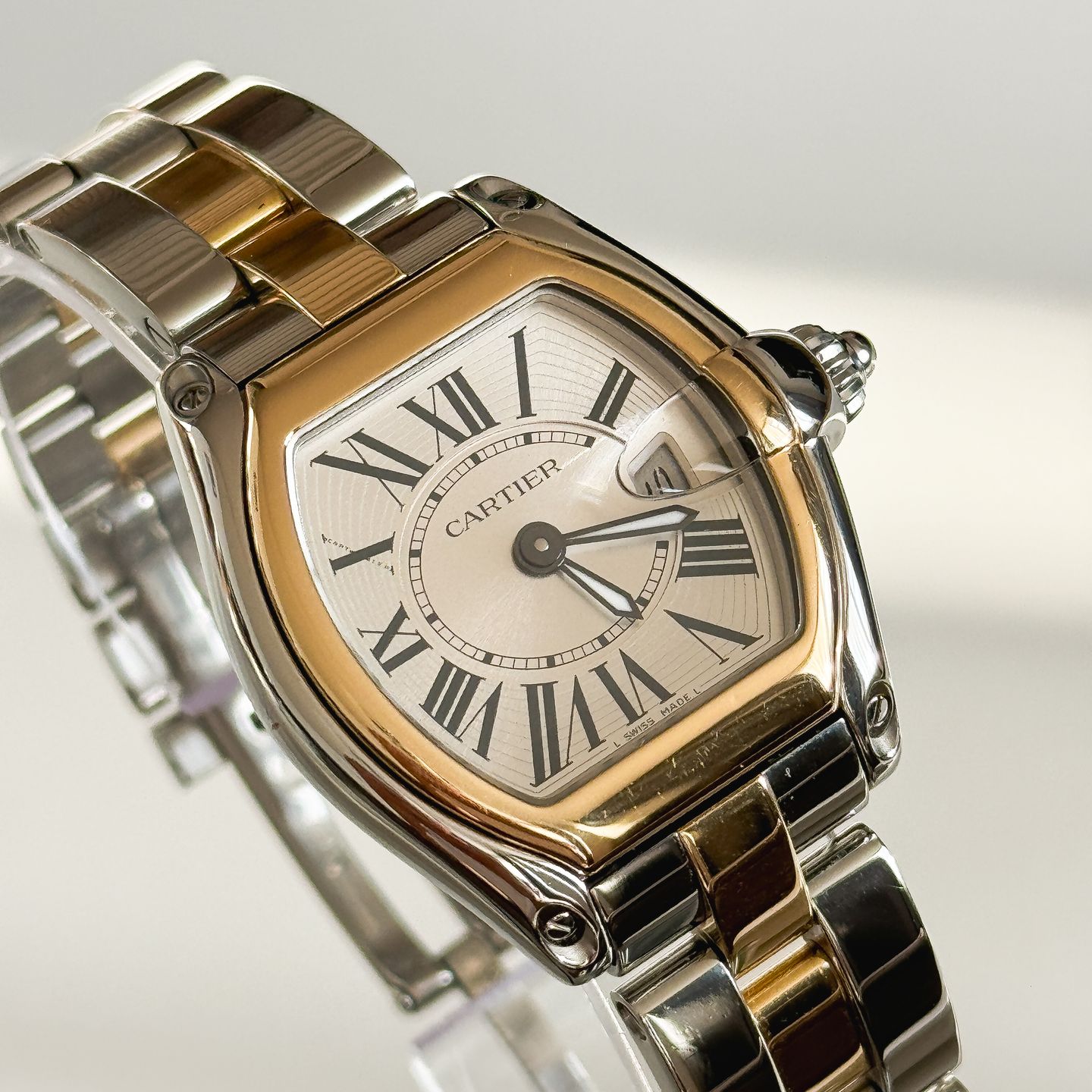 Cartier Roadster 2675 (2008) - Wit wijzerplaat 31mm Goud/Staal (2/6)