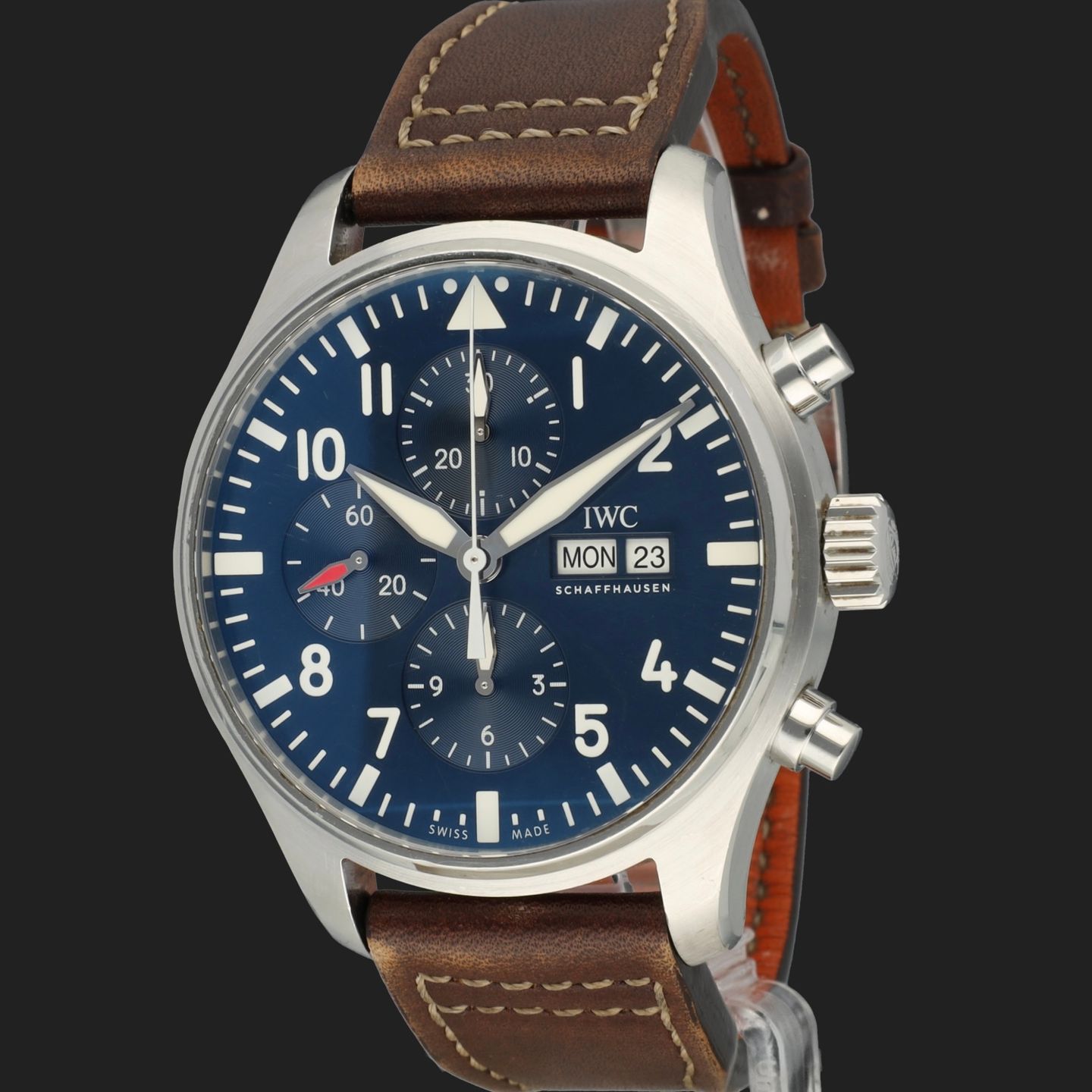 IWC Pilot Chronograph IW377714 (2016) - Blauw wijzerplaat 43mm Staal (1/8)