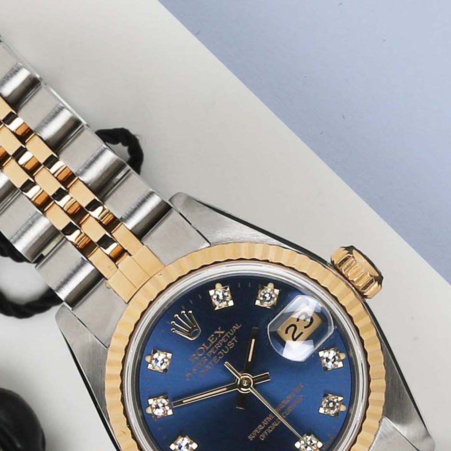 Rolex Lady-Datejust 69173 (1996) - Blue dial 26 mm Gold/Steel case (2/7)