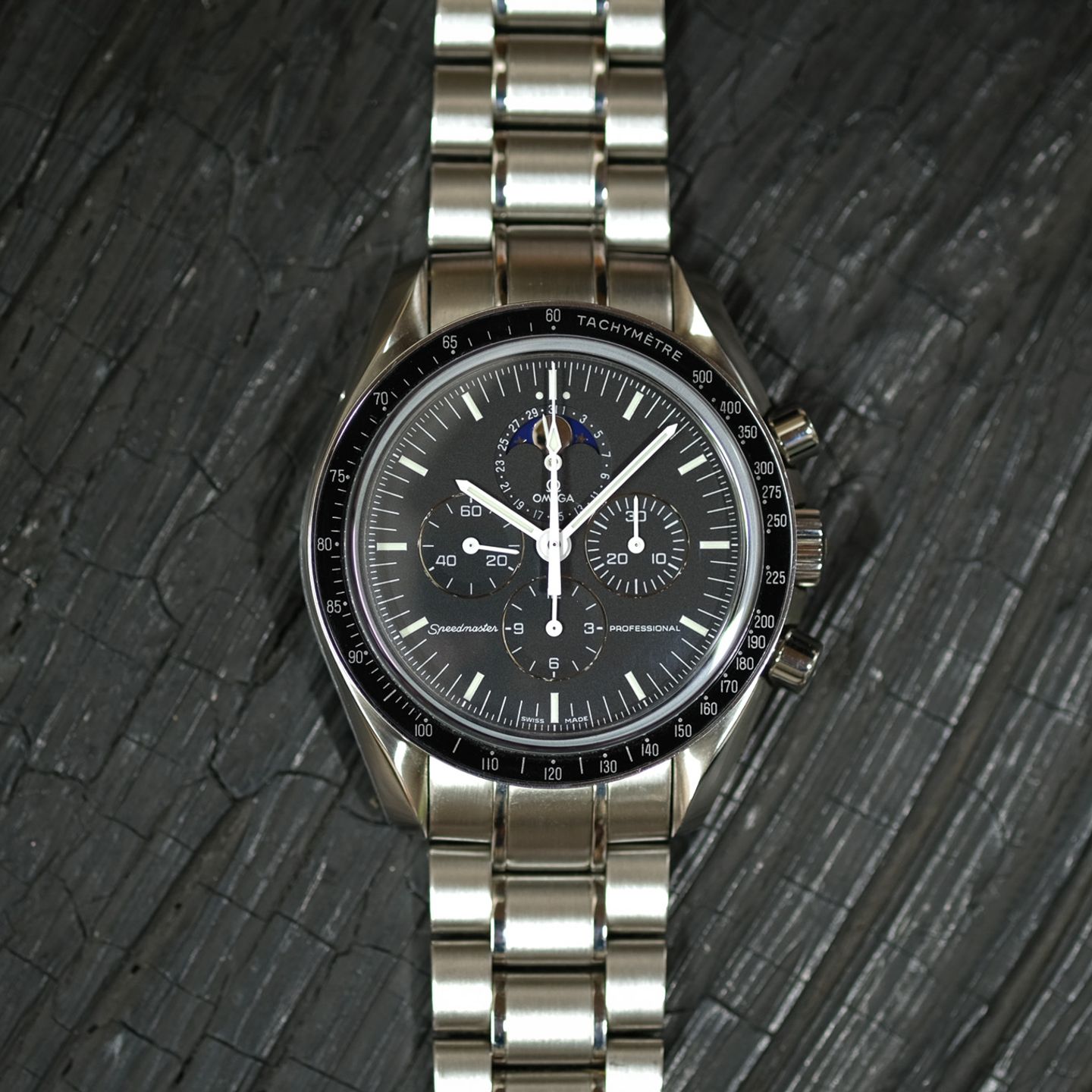 Omega Speedmaster Professional Moonwatch Moonphase 3576.50.00 (2006) - Zwart wijzerplaat 42mm Staal (2/8)