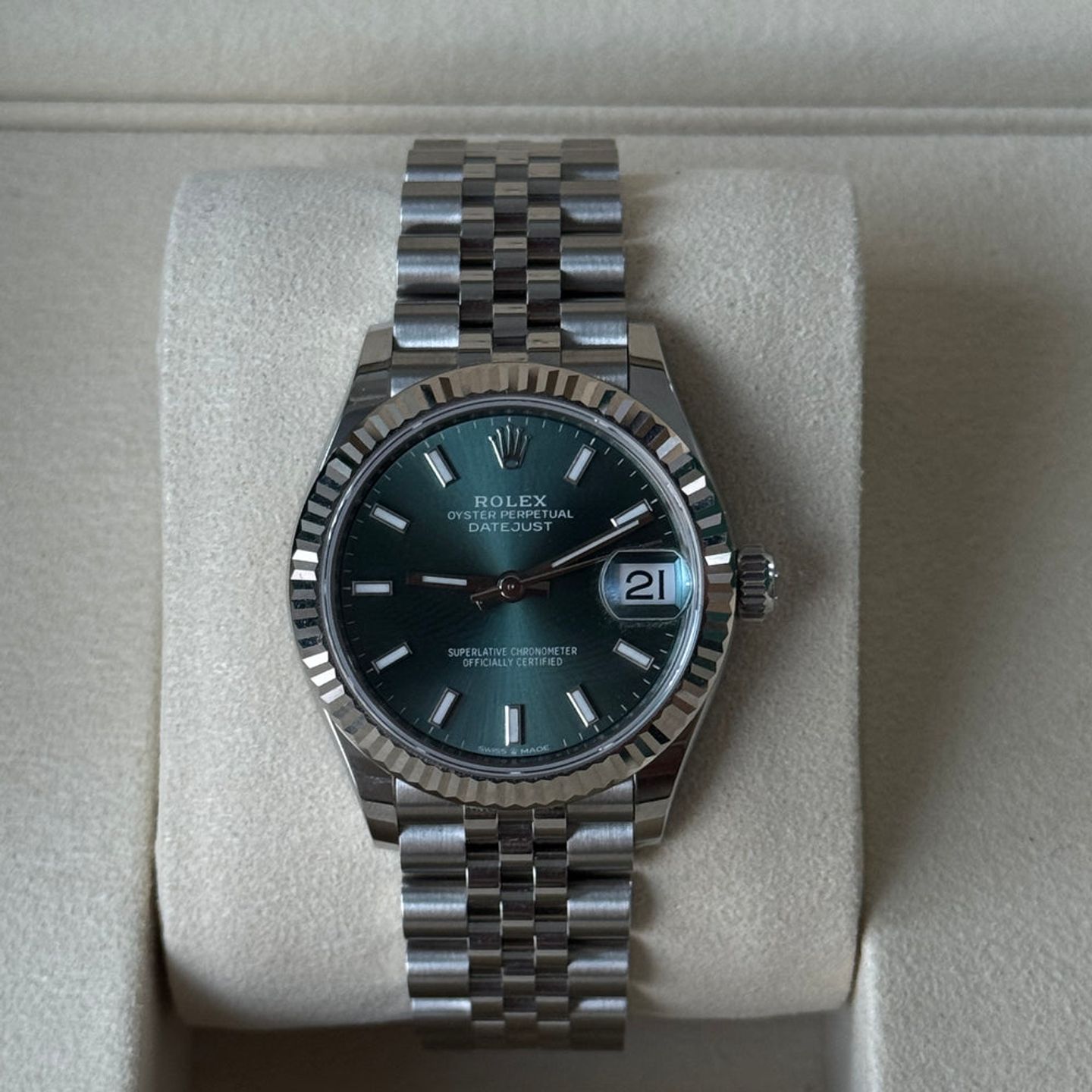 Rolex Datejust 31 278274 (2025) - Green dial 31 mm Steel case (5/5)