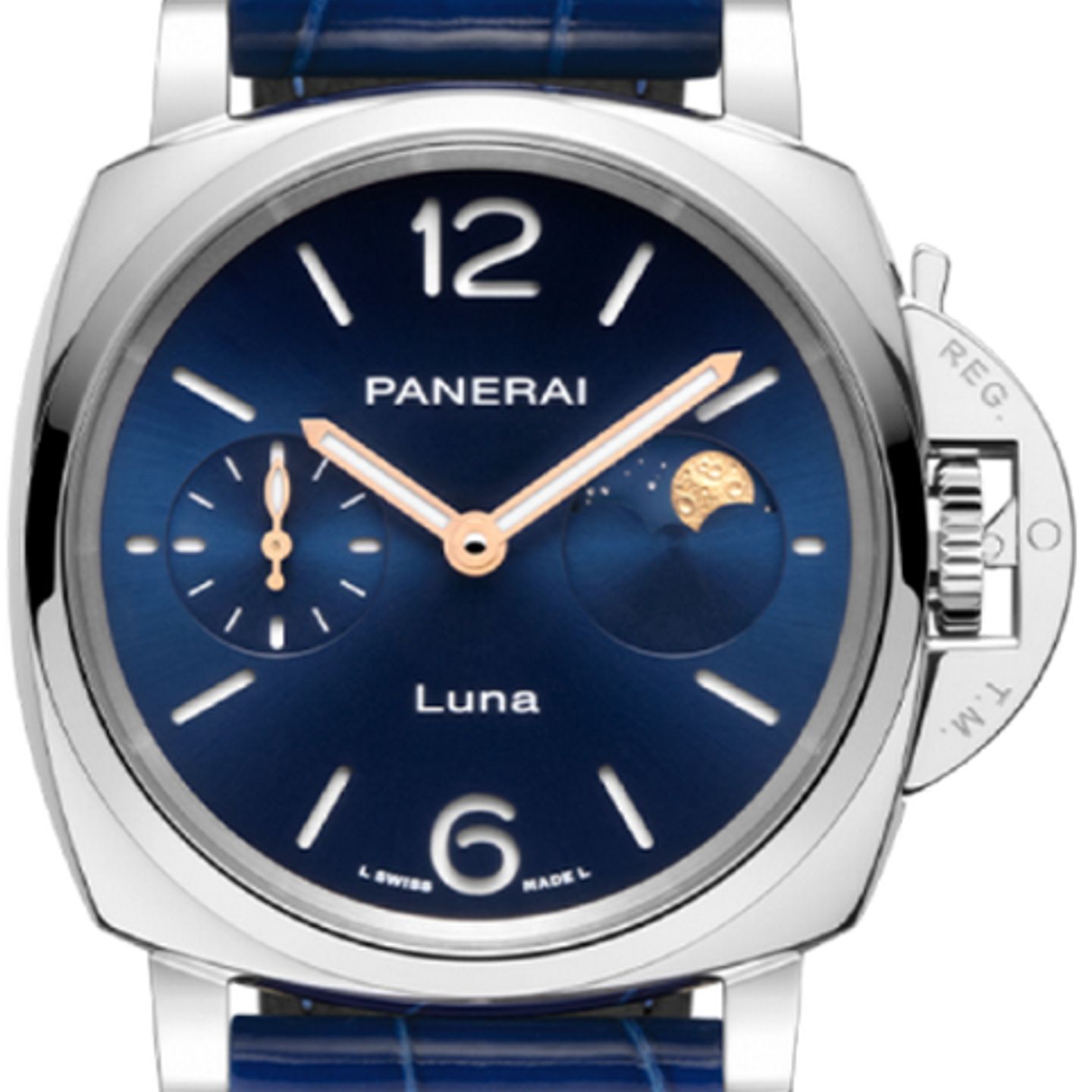 Panerai Luminor Due Luna PAM01179 (2026) - Blue dial 38 mm Steel case (1/1)