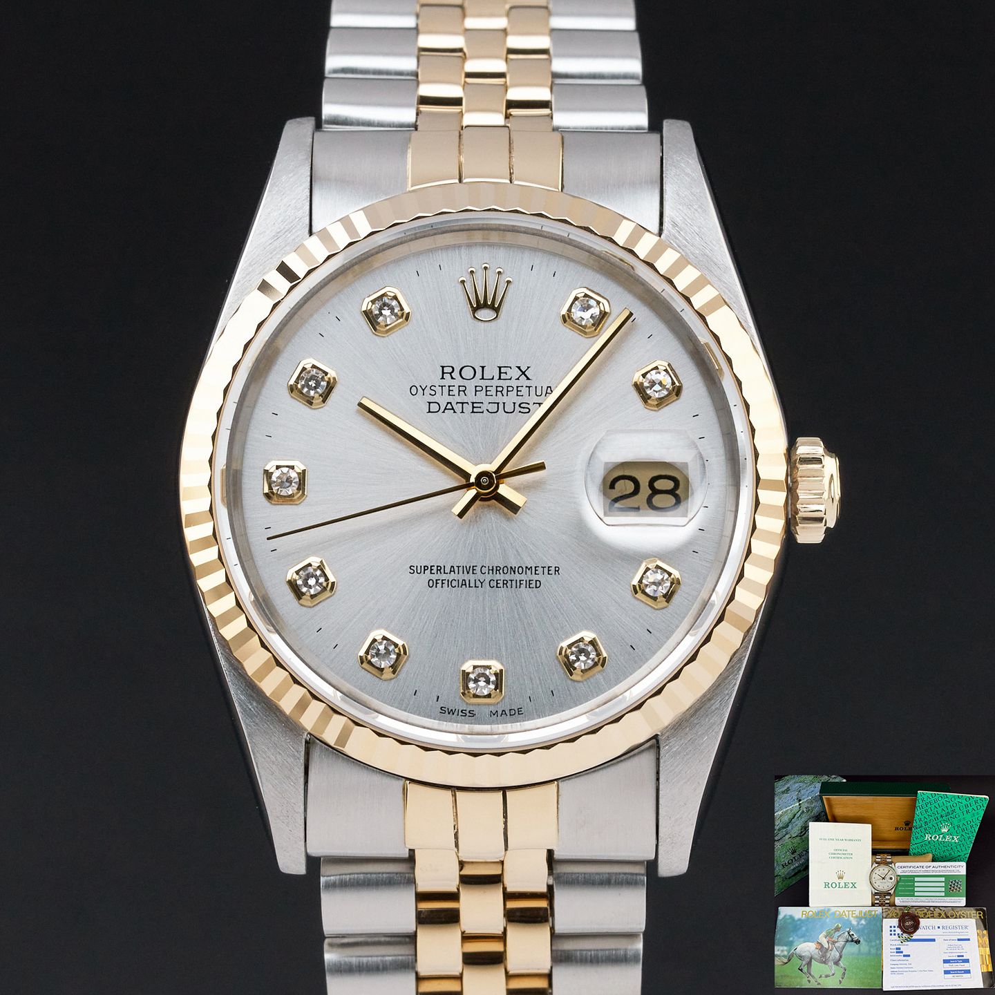 Rolex Datejust 36 16233 (1996) - 36mm Goud/Staal (1/8)
