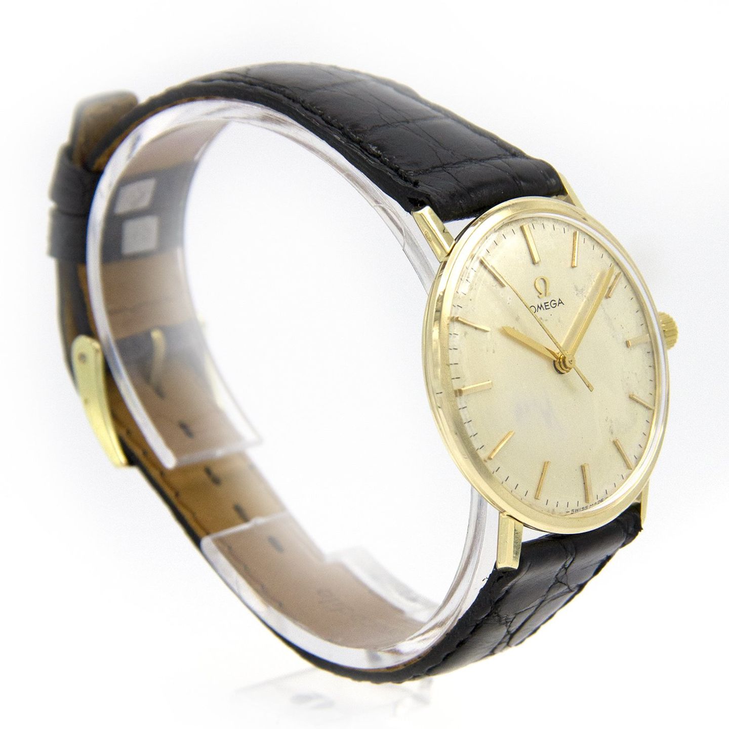 Omega Genève 131026 (Unknown (random serial)) - Grey dial 34 mm Yellow Gold case (3/6)