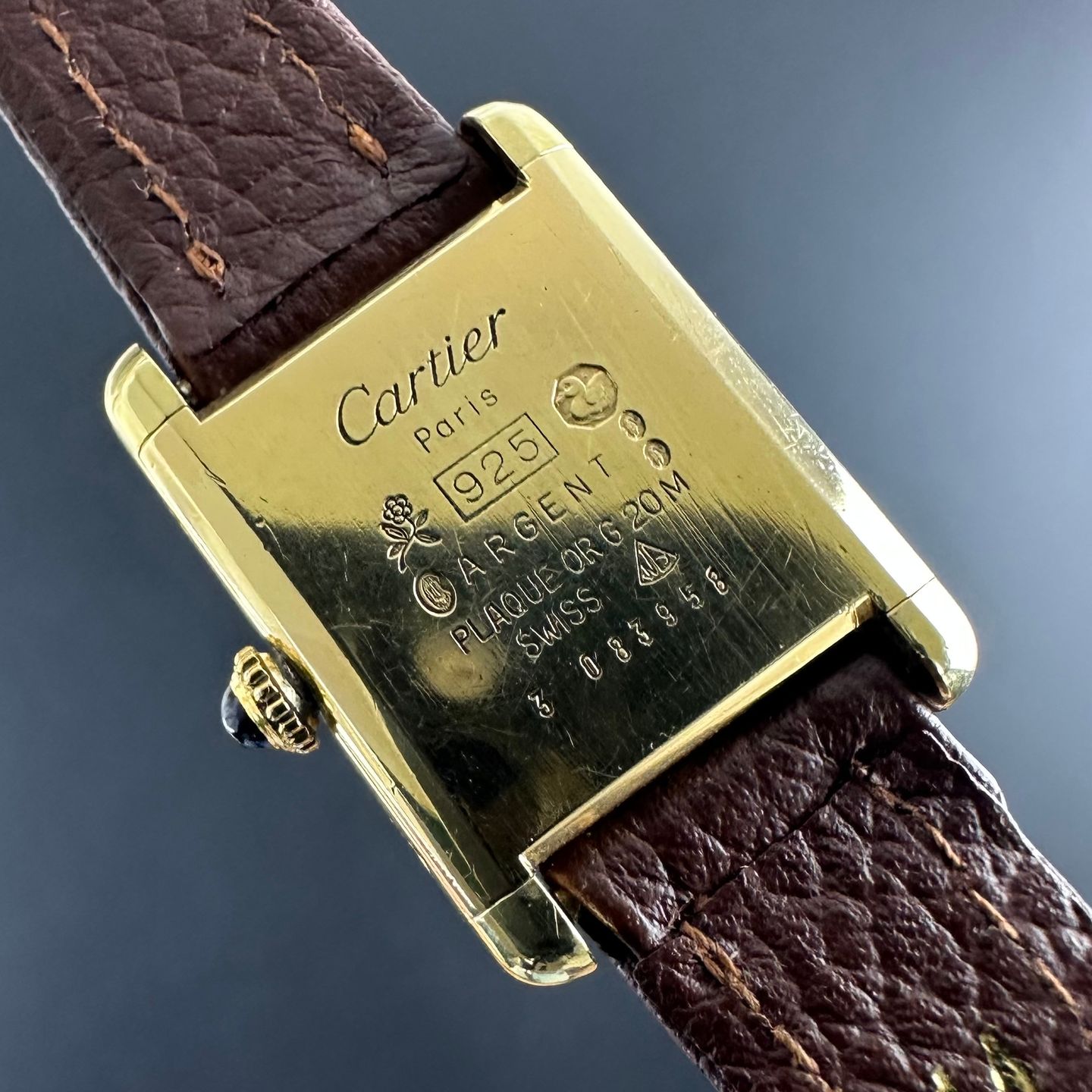 Cartier Tank Vermeil 1990 (1990) - Champagne wijzerplaat 20mm Goud/Staal (4/8)