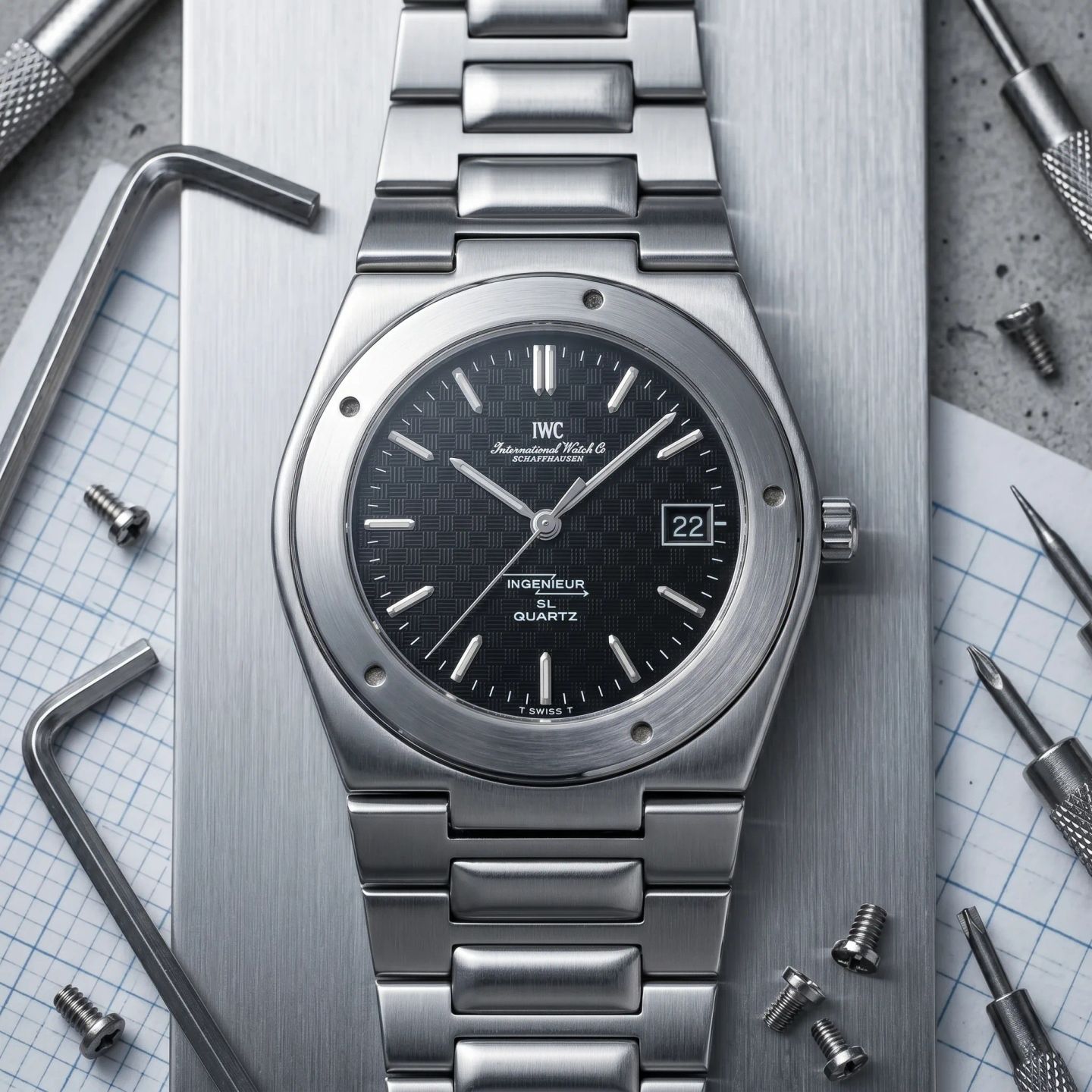 IWC Ingenieur Jumbo IW3303 (1980) - Black dial 40 mm Steel case (5/16)