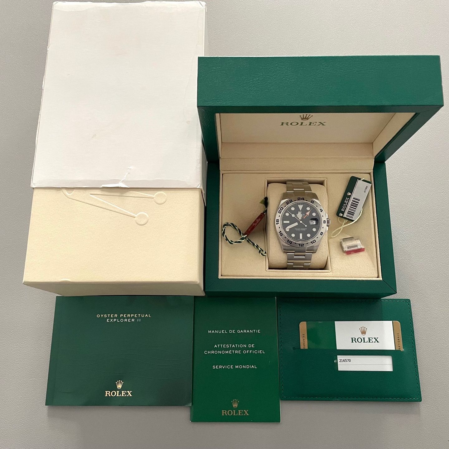 Rolex Explorer II 216570 (2015) - Black dial 42 mm Steel case (1/7)