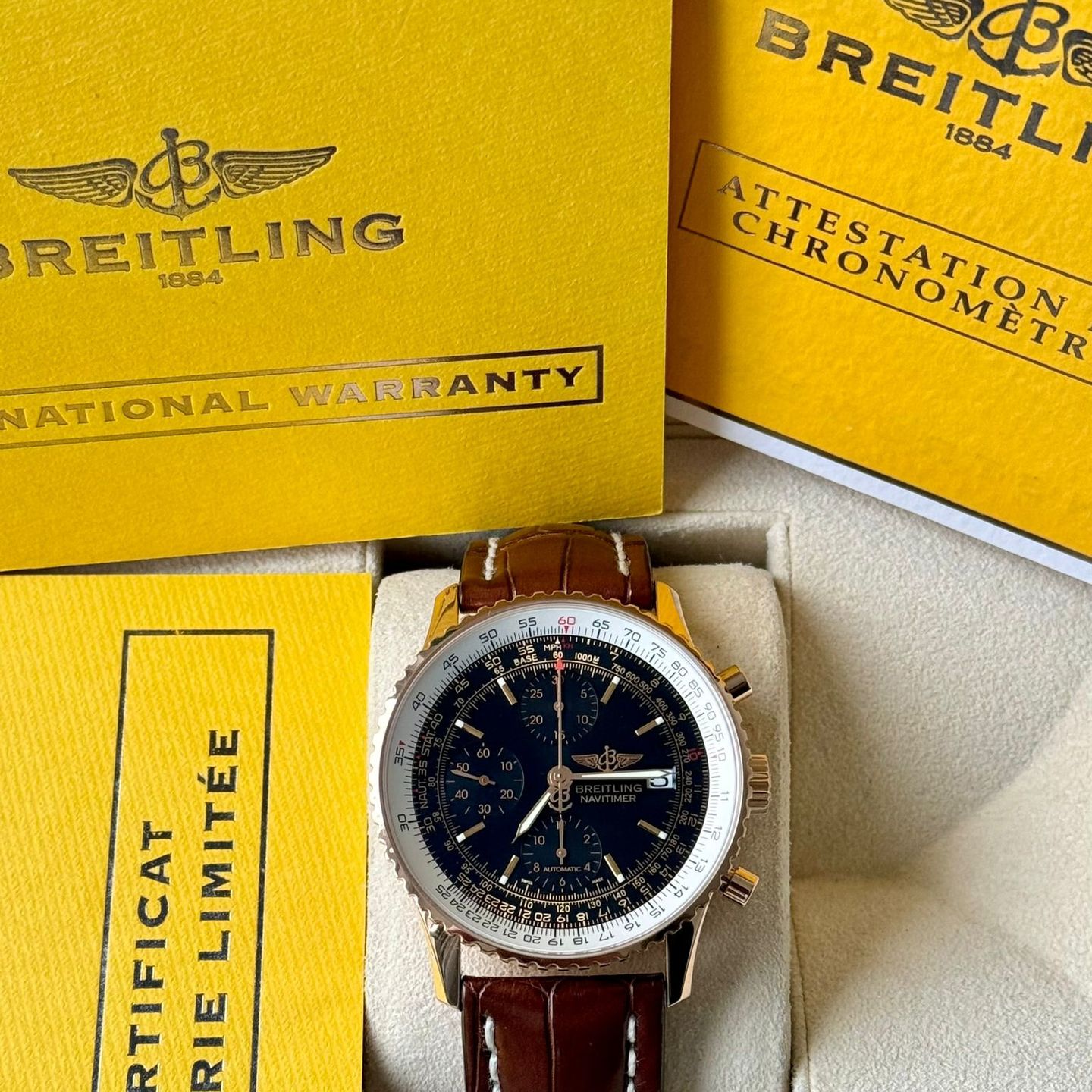Breitling Old Navitimer R13323 (2010) - Multi-colour dial 42 mm Yellow Gold case (7/8)