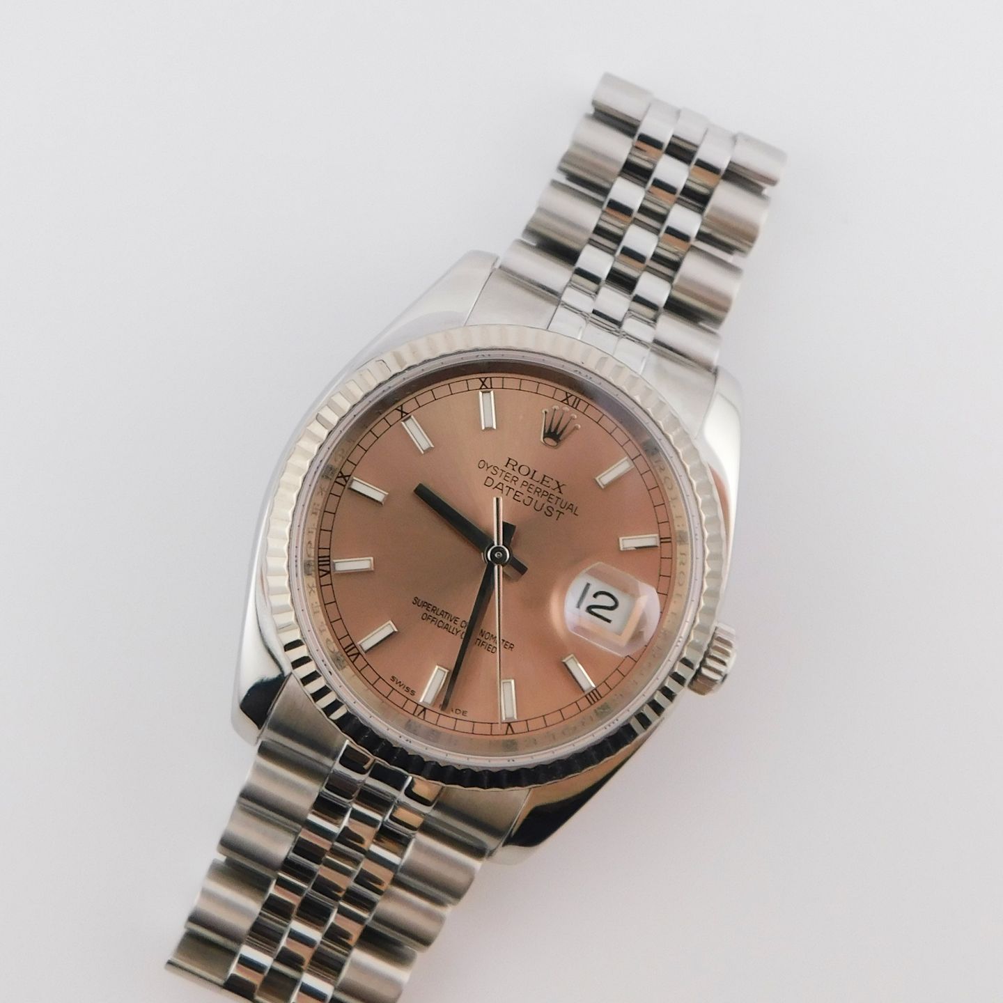 Rolex Datejust 36 116234 (2008) - Roze wijzerplaat 36mm Staal (1/4)