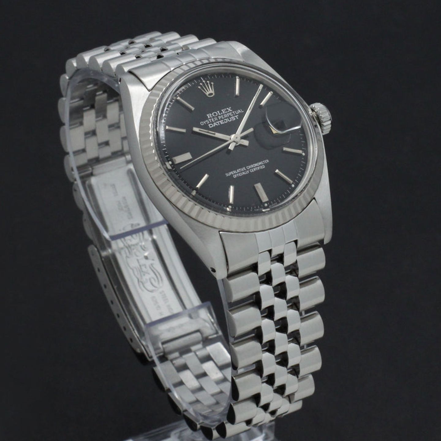 Rolex Datejust 1601 (1975) - Zwart wijzerplaat 36mm Staal (6/7)