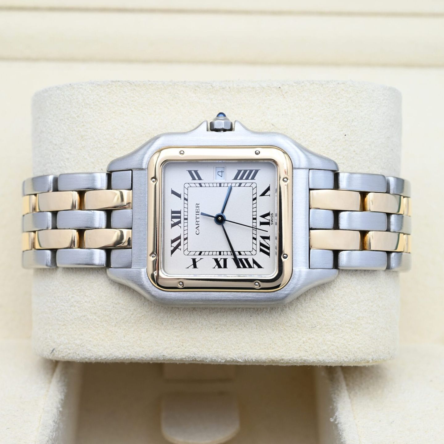 Cartier Panthère 187957 (Unknown (random serial)) - White dial 29 mm Gold/Steel case (5/8)