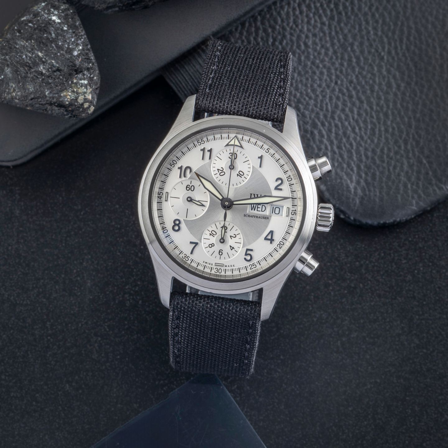 IWC Pilot Spitfire Chronograph IW370628 (2004) - Silver dial 39 mm Steel case (1/8)