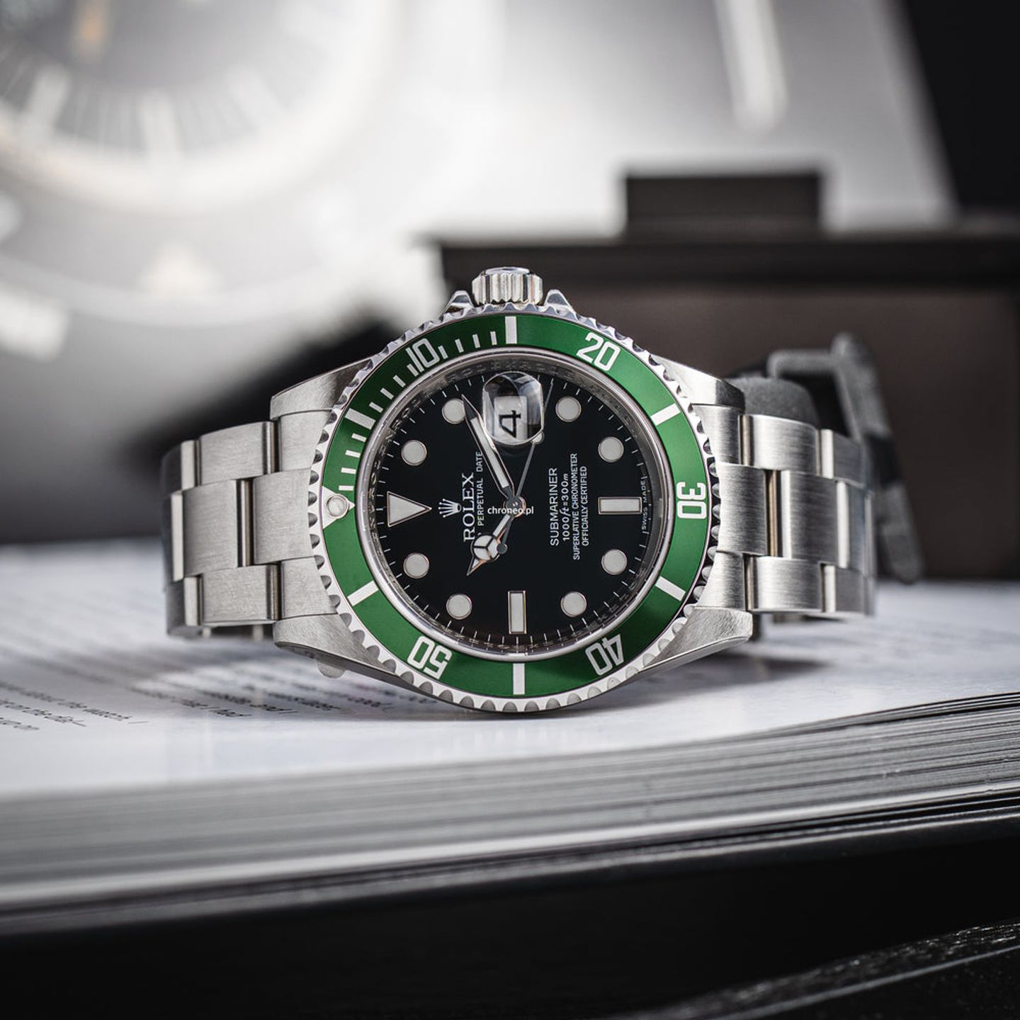 Rolex Submariner Date 16610LV (2009) - Zwart wijzerplaat 40mm Staal (1/8)