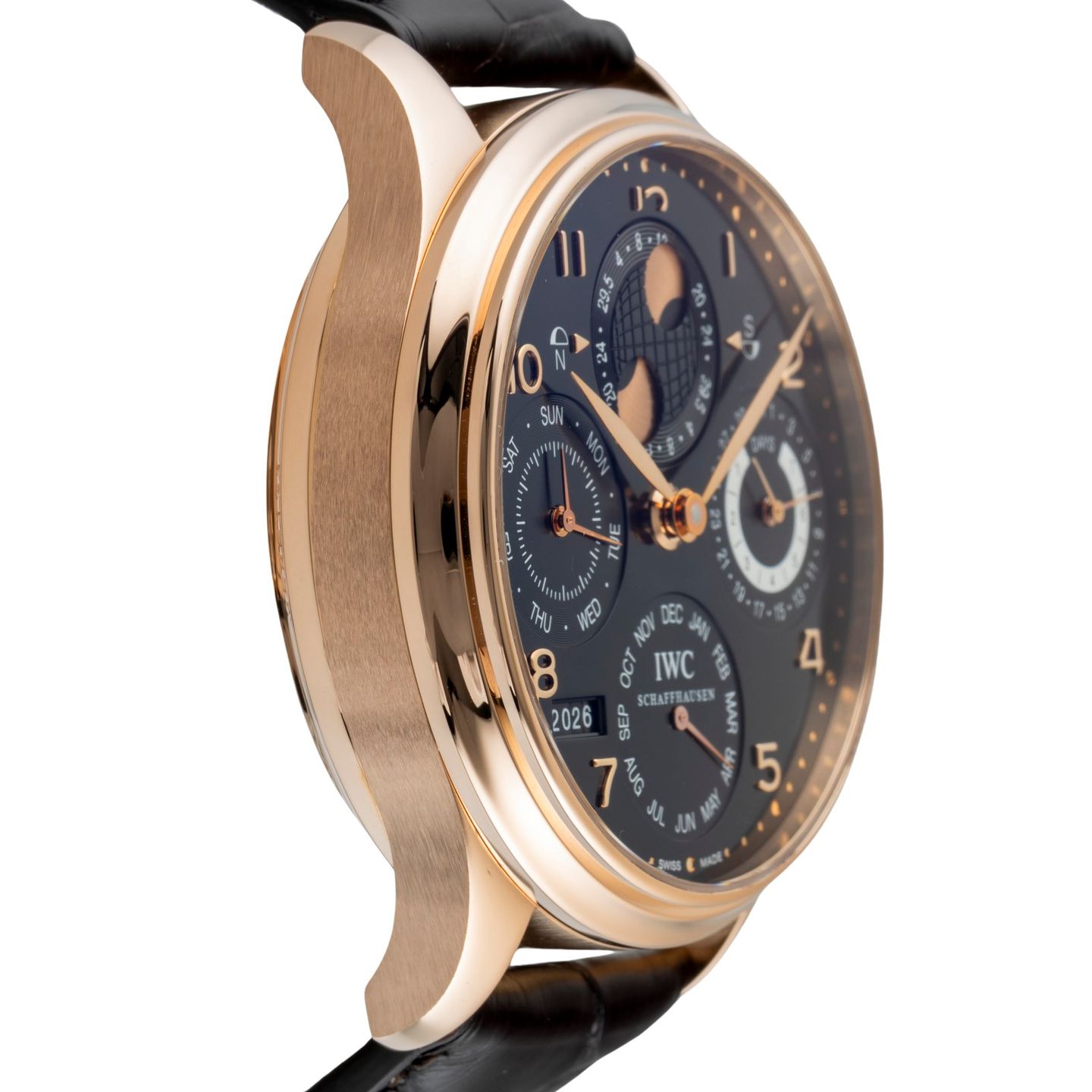 IWC Portuguese Perpetual Calendar IW502122 (2010) - Black dial 44 mm Red Gold case (7/8)