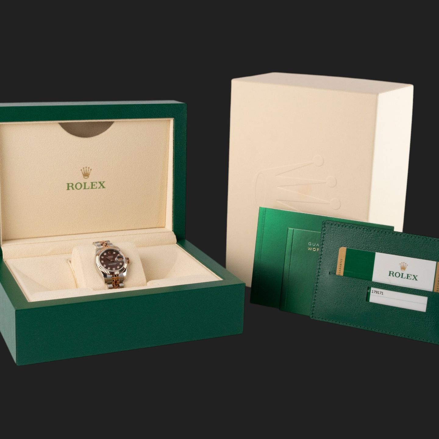 Rolex Lady-Datejust 179171 (2017) - Pearl dial 26 mm Gold/Steel case (8/8)