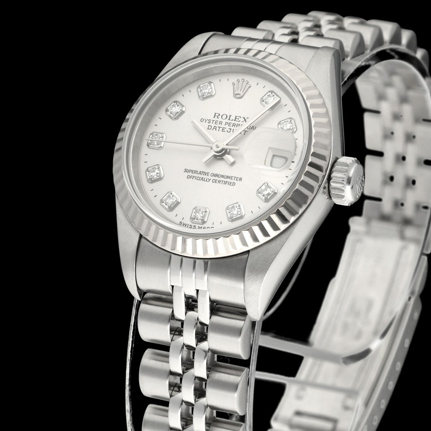 Rolex Lady-Datejust 69174 (1997) - Zilver wijzerplaat 26mm Staal (7/8)