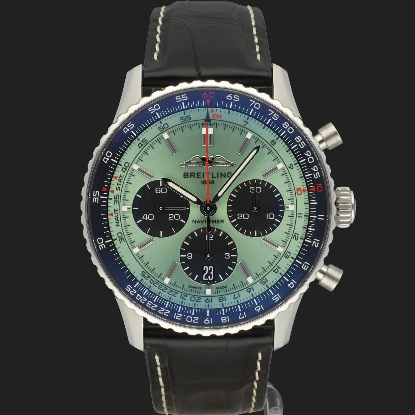 Breitling Navitimer 1 B01 Chronograph AB0138 (2024) - Zwart wijzerplaat 43mm Staal (3/8)