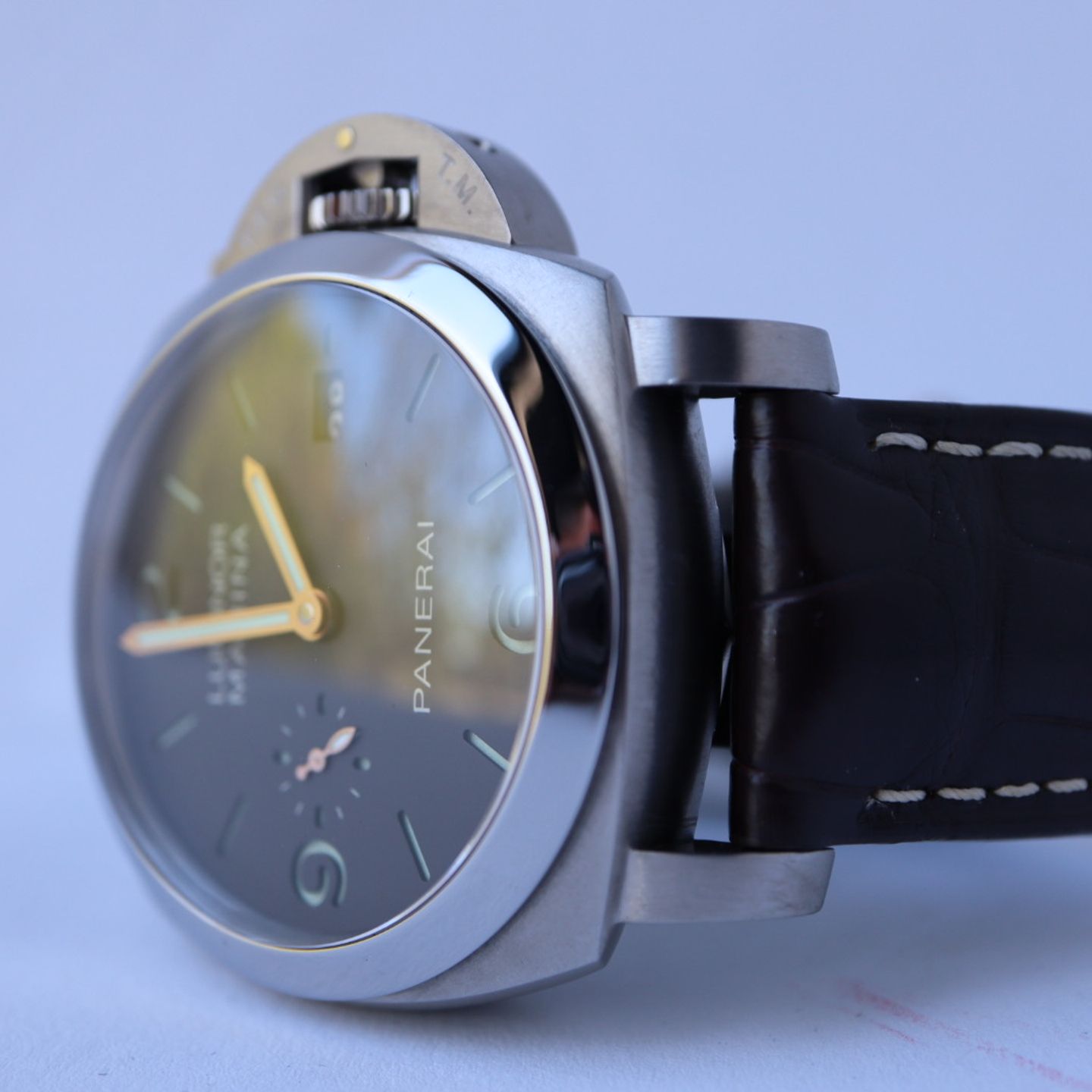 Panerai Luminor Marina 1950 3 Days Automatic PAM00351 (Unknown (random serial)) - Brown dial 44 mm Titanium case (3/8)