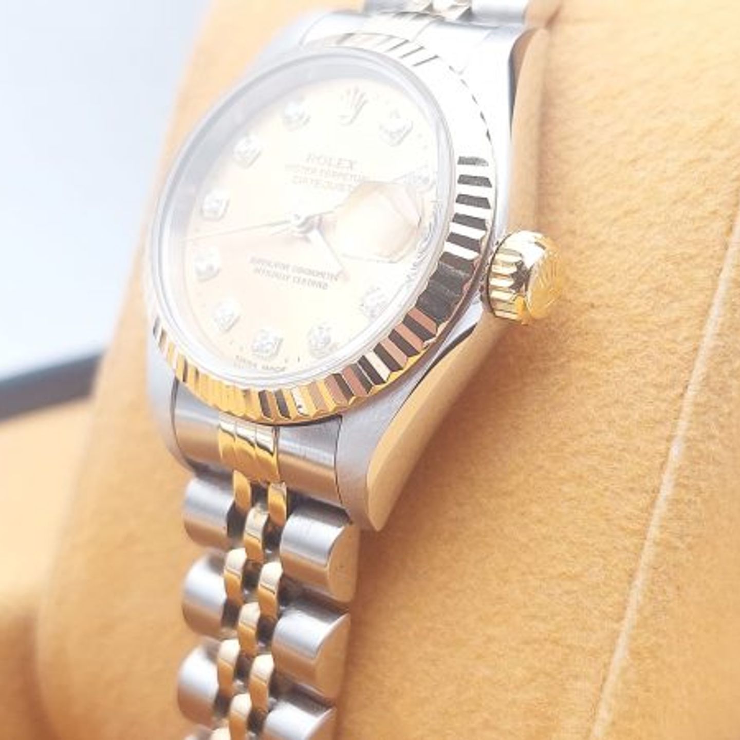 Rolex Lady-Datejust 69173 (1997) - Champagne dial 26 mm Gold/Steel case (7/8)