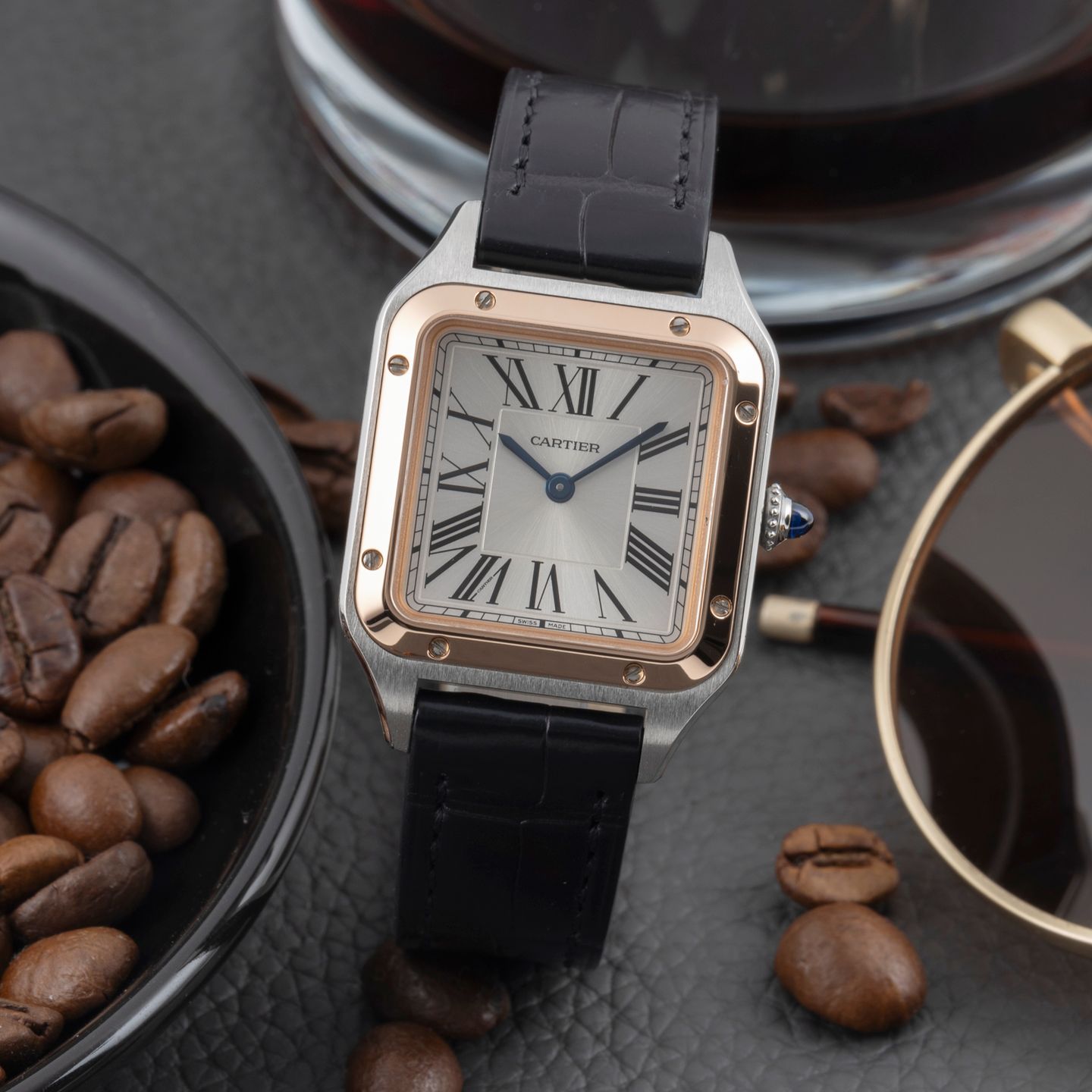 Cartier Santos Dumont W2SA0012 (Unknown (random serial)) - Silver dial 28 mm Steel case (1/8)