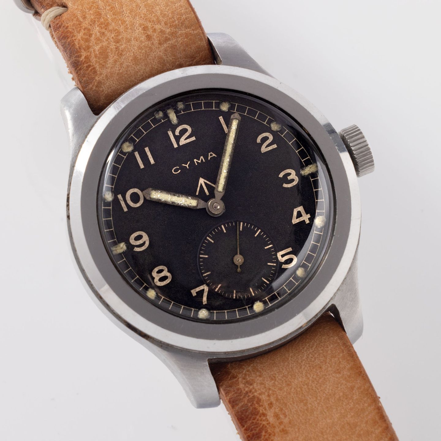 Cyma Vintage Unknown (1940) - Black dial 38 mm Unknown case (3/6)