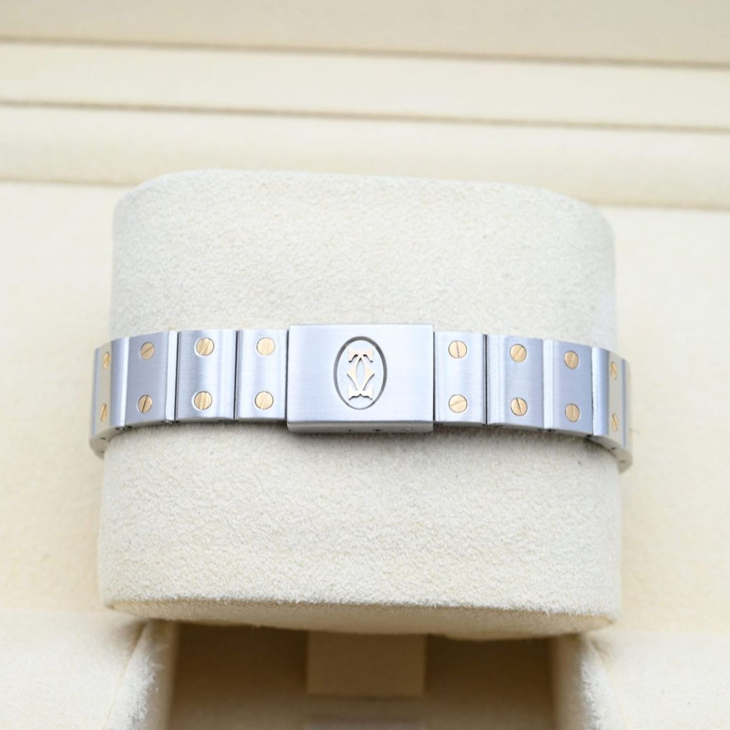 Cartier Santos Galbée 1567 (Unknown (random serial)) - White dial 24 mm Gold/Steel case (6/8)