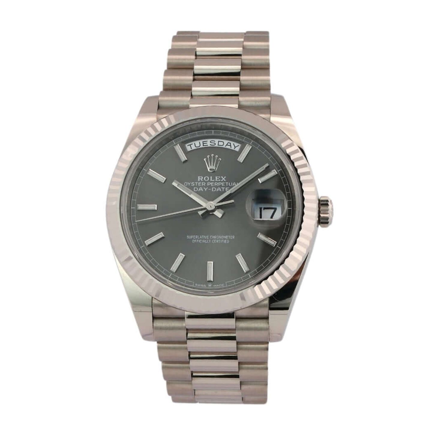 Rolex Day-Date 40 228239 (2021) - Grey dial 40 mm White Gold case (2/8)