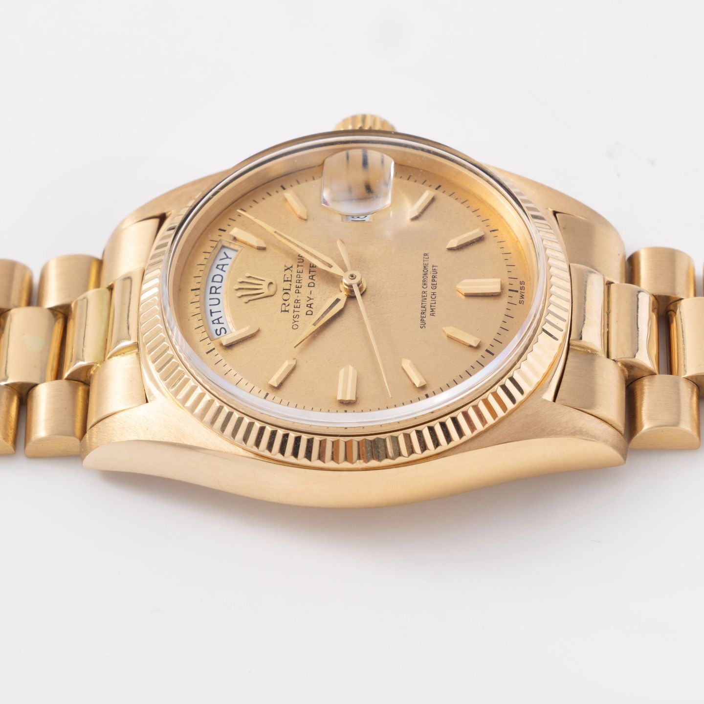 Rolex Day-Date 1803 (1960) - Champagne dial 36 mm Yellow Gold case (8/8)