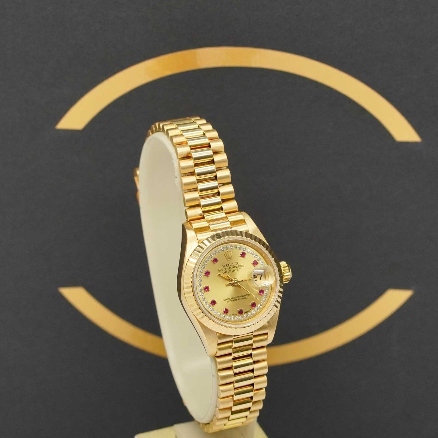 Rolex Lady-Datejust 69178 (1984) - Champagne wijzerplaat 26mm Geelgoud (7/7)