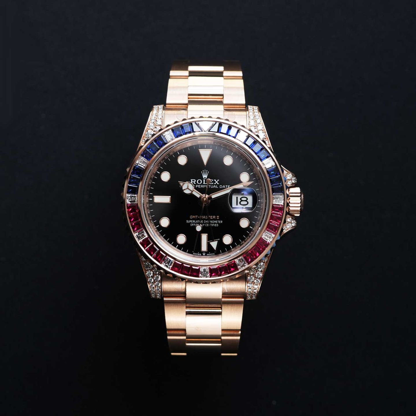 Rolex GMT-Master II 126755SARU (Onbekend (willekeurig serienummer)) - Zwart wijzerplaat 40mm Roségoud (2/7)