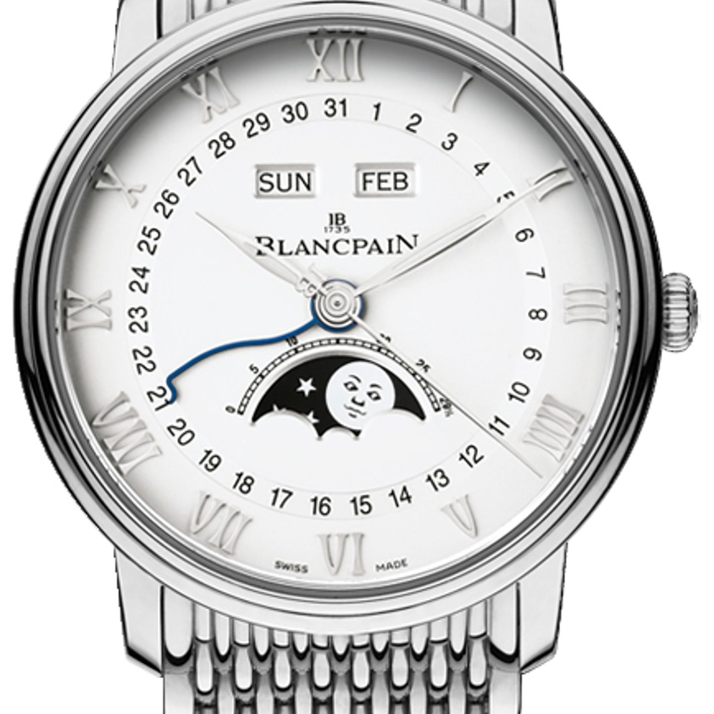 Blancpain Villeret Quantième Complet 6654A-1127-MMB (2024) - White dial 41 mm Steel case (2/2)