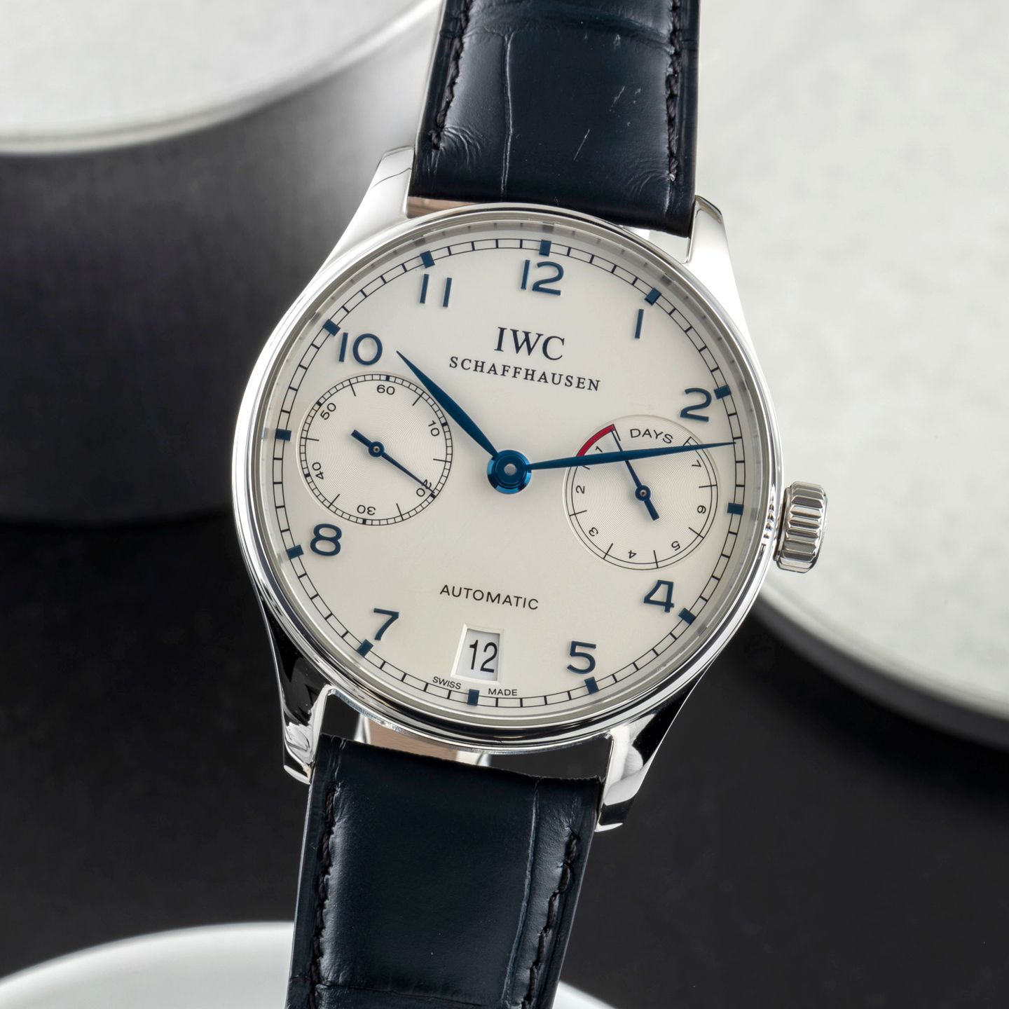 IWC Portuguese Automatic IW500107 (2006) - Zilver wijzerplaat 42mm Staal (3/8)