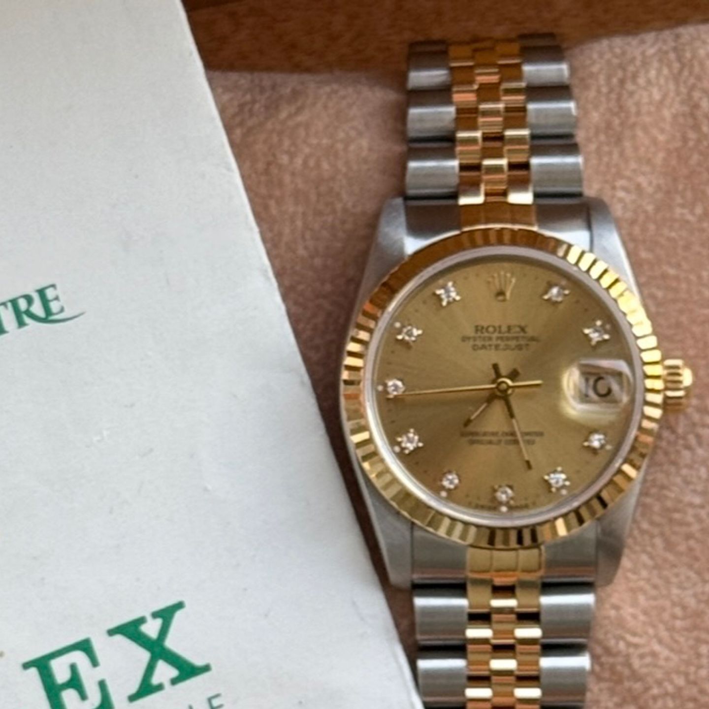 Rolex Datejust 31 68273 (1985) - Champagne dial 31 mm Gold/Steel case (1/8)
