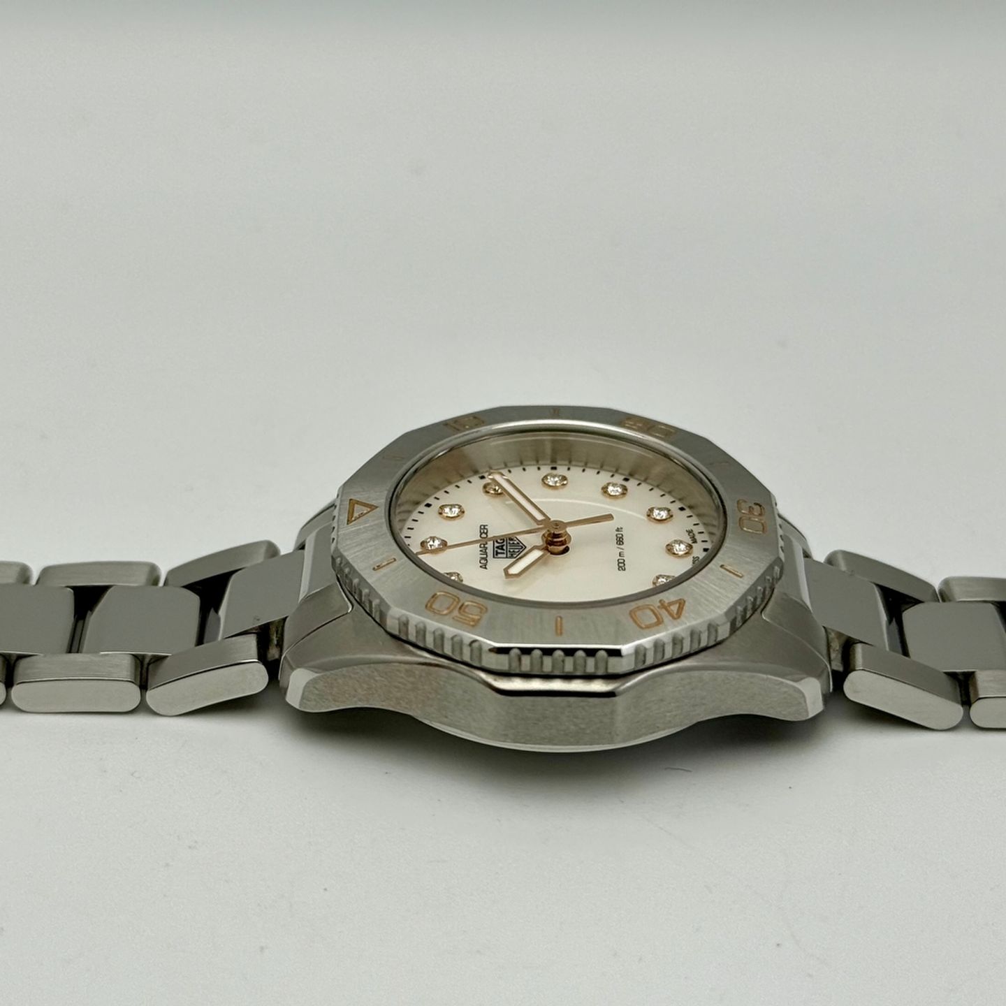 TAG Heuer Aquaracer Lady WBP1450.BA0622 (2022) - White dial 30 mm Steel case (7/8)