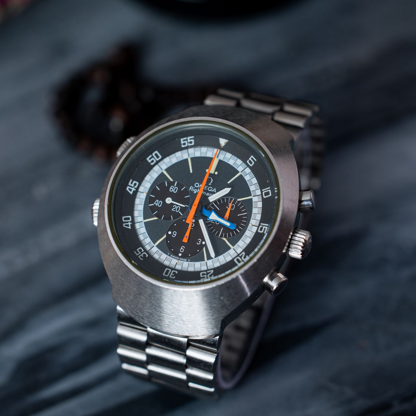 Omega Flightmaster 145.036 (Onbekend (willekeurig serienummer)) - Zwart wijzerplaat 43mm Staal (2/8)