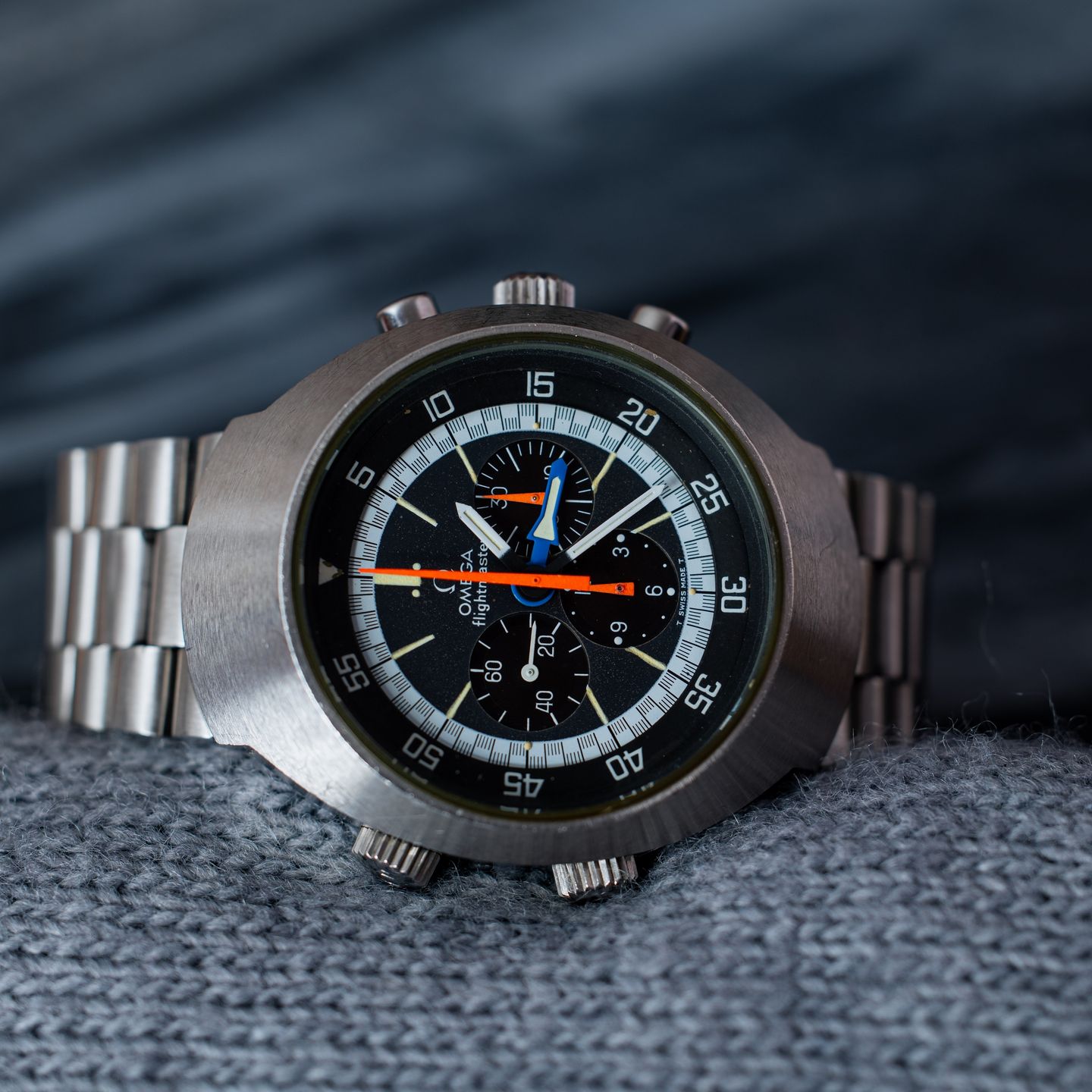 Omega Flightmaster 145.036 (Onbekend (willekeurig serienummer)) - Zwart wijzerplaat 43mm Staal (3/8)