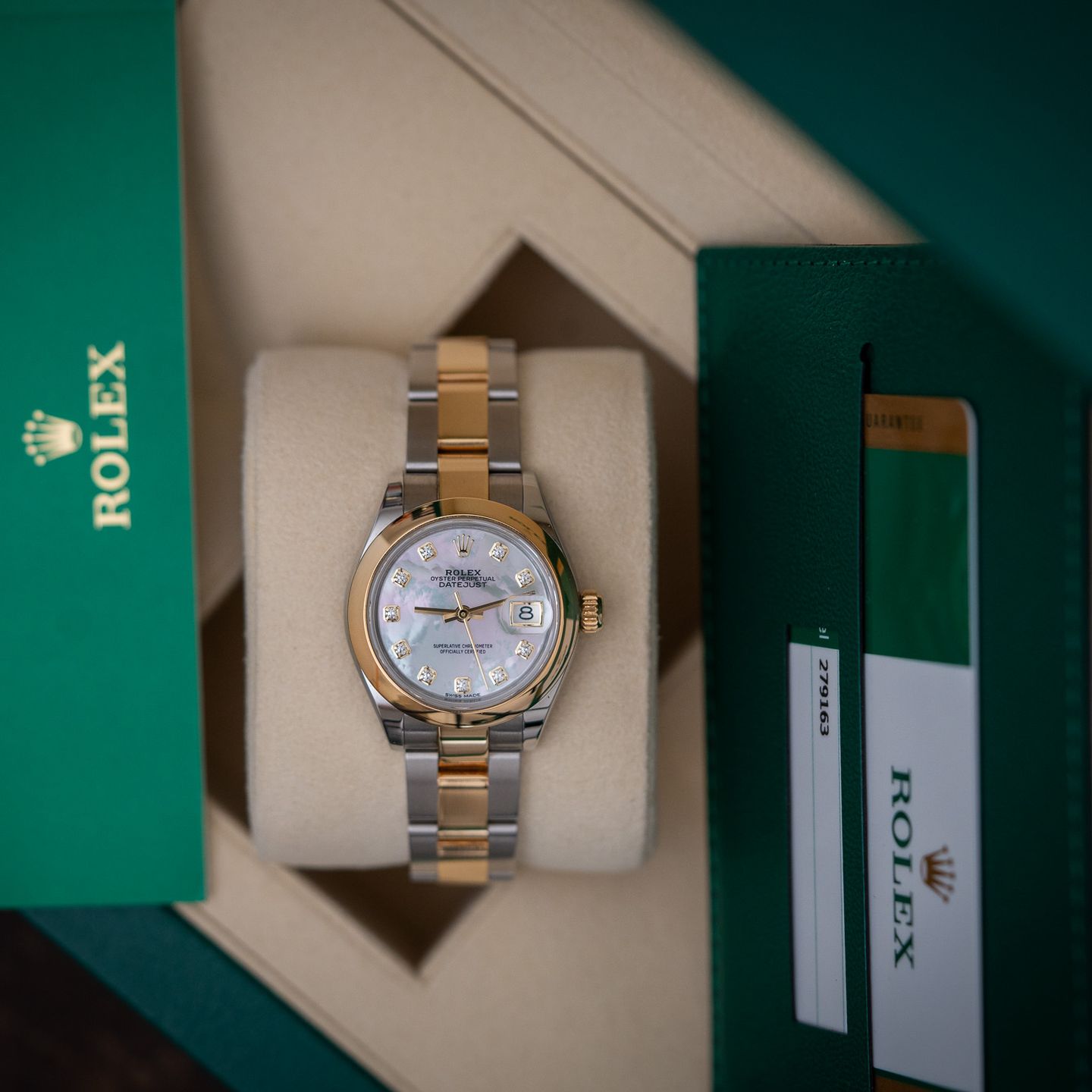 Rolex Lady-Datejust 279163 (2018) - Parelmoer wijzerplaat 28mm Goud/Staal (3/6)