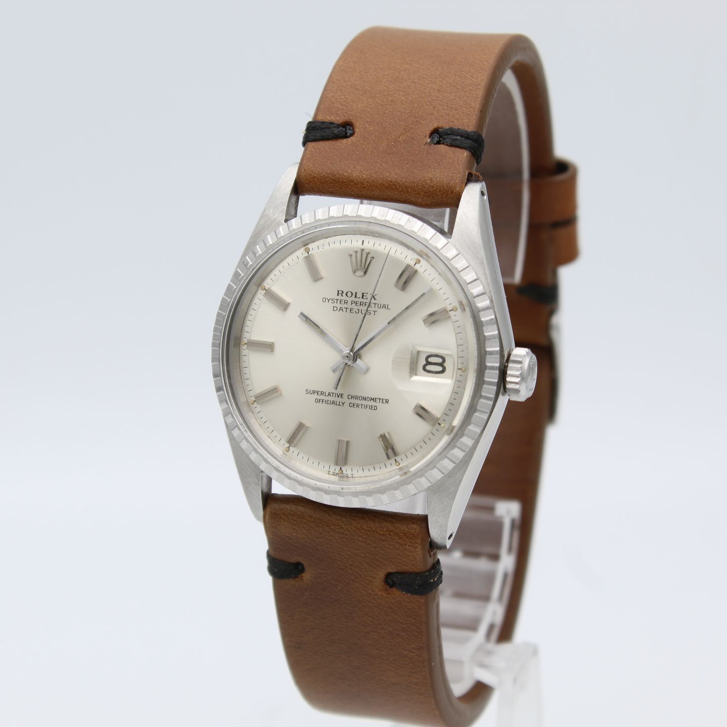 Rolex Datejust 1603 (1970) - Zilver wijzerplaat 36mm Staal (2/8)