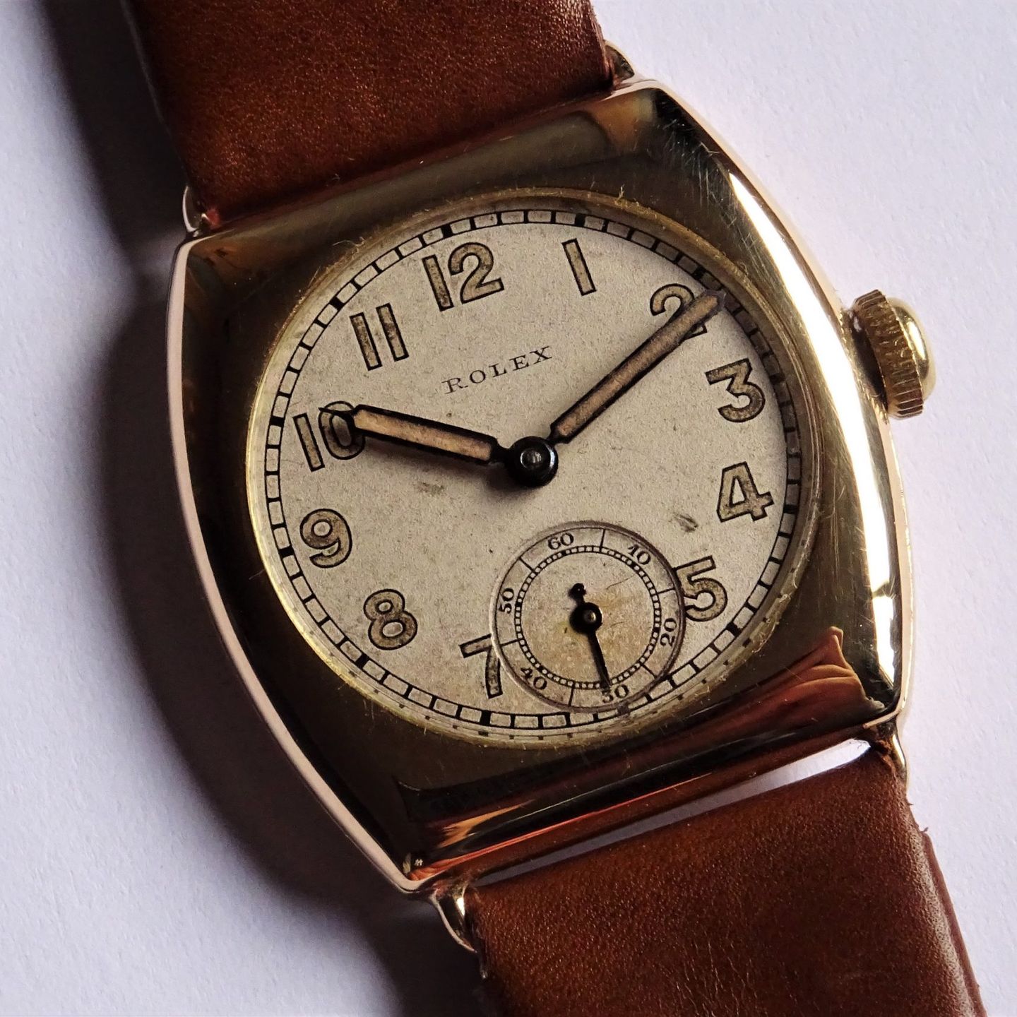 Rolex Vintage 3287 (1922) - Champagne wijzerplaat 29mm Geelgoud (1/8)