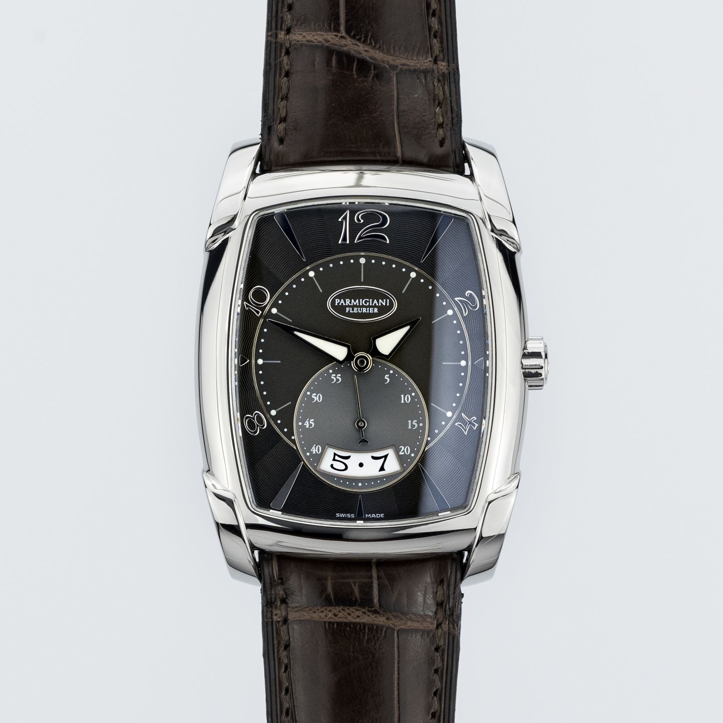 Parmigiani Fleurier Kalpa PFC124-0000301 (2021) - Bruin wijzerplaat 37mm Staal (1/8)