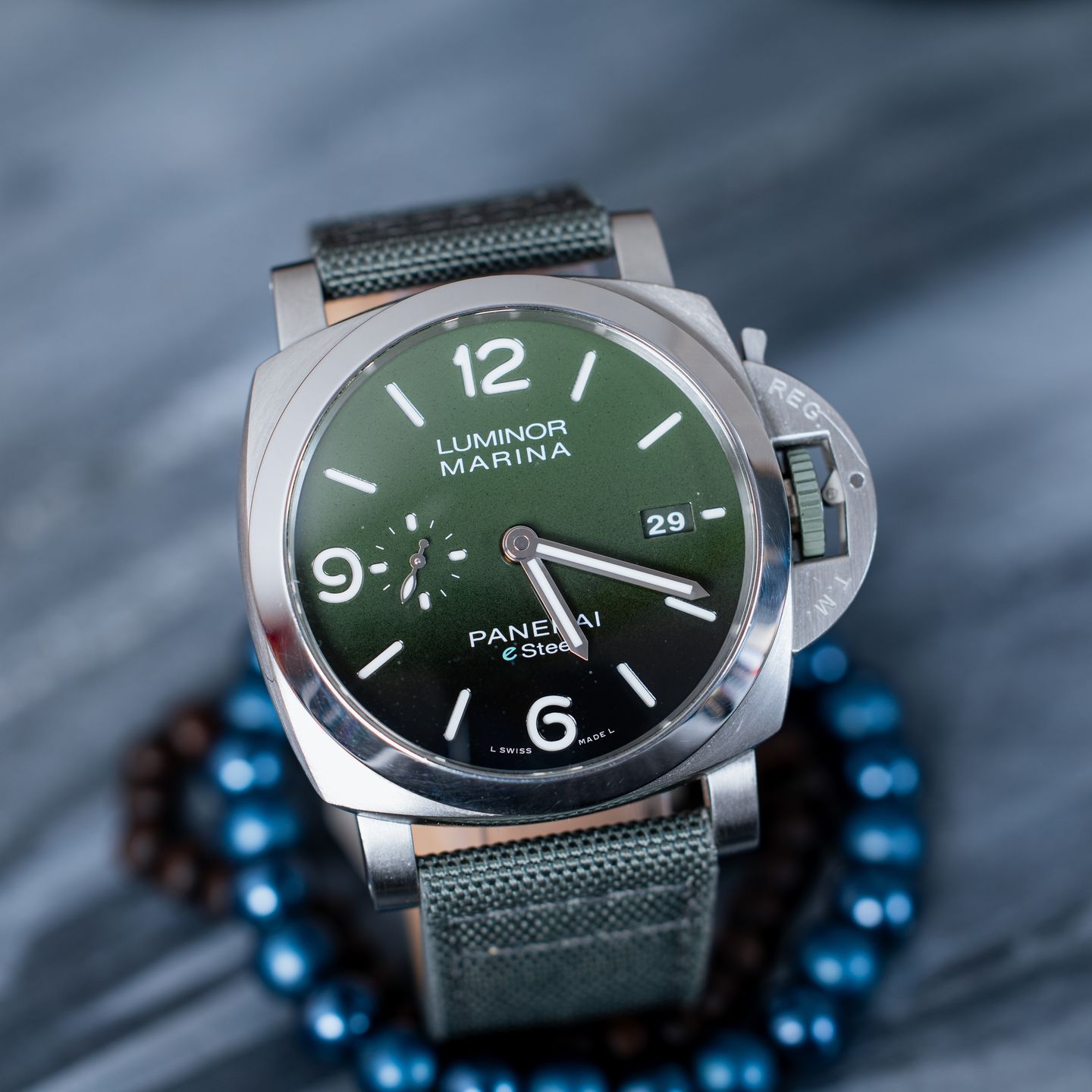 Panerai Luminor Marina PAM01356 (2022) - Green dial 44 mm Steel case (1/6)