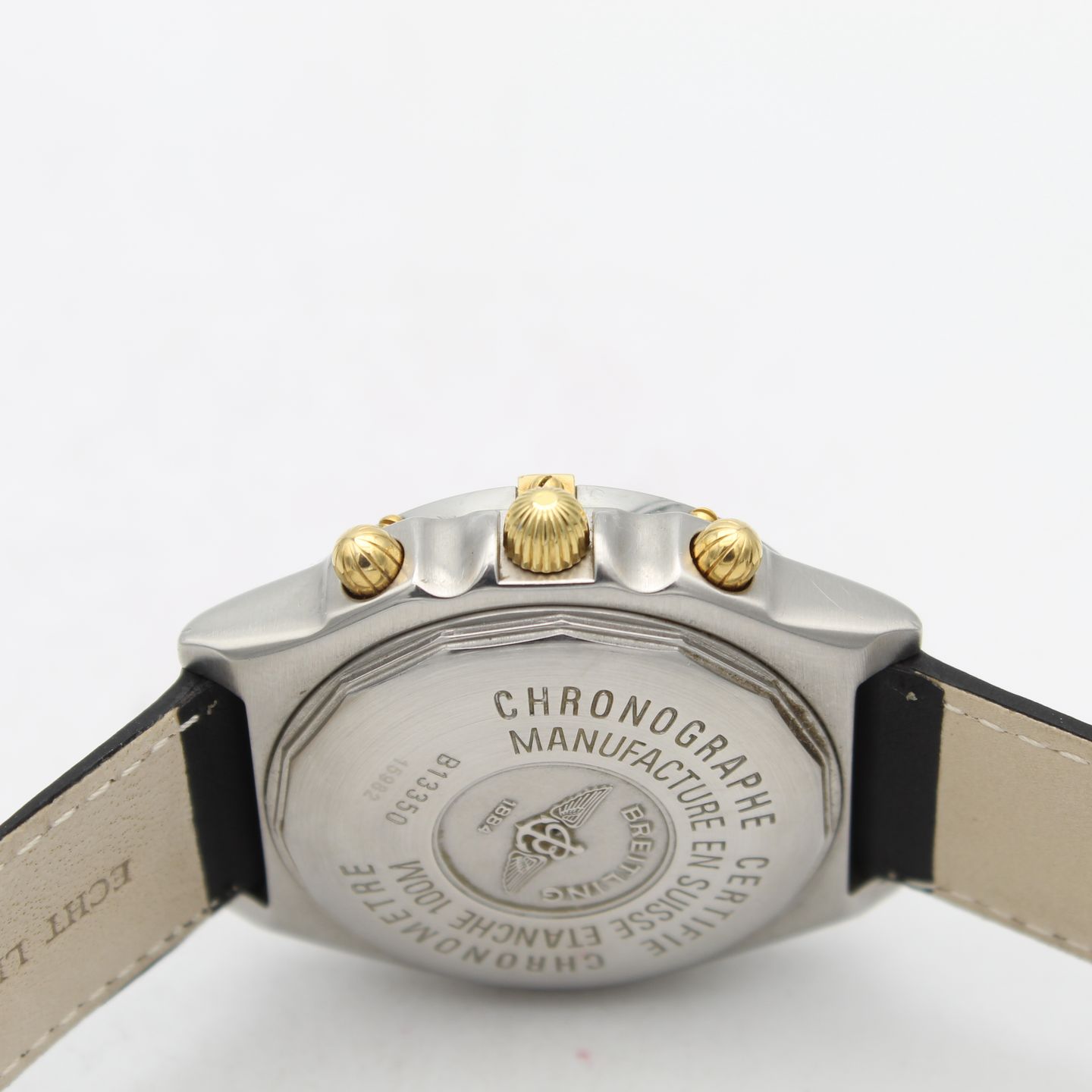 Breitling Chronomat B13350 (2002) - Black dial 40 mm Gold/Steel case (6/8)