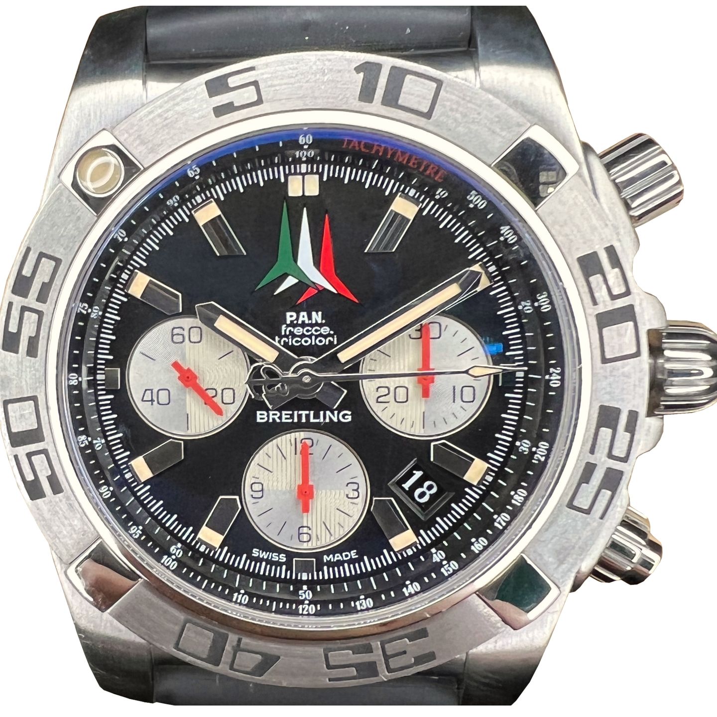 Breitling Chronomat 44 AB01104D/BC62/153S (2022) - Zwart wijzerplaat 44mm Staal (1/7)