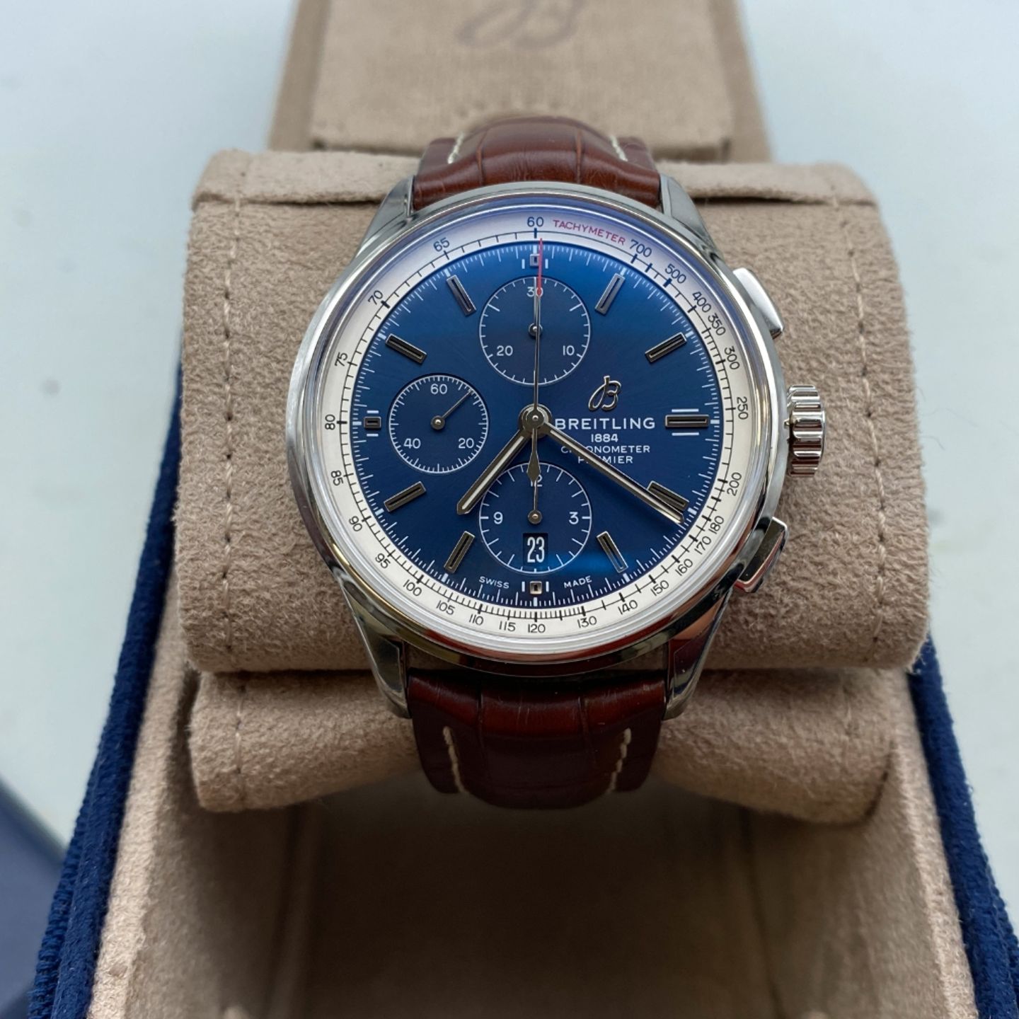 Breitling Premier A13315351C1P2 (2023) - Blauw wijzerplaat 42mm Staal (1/4)