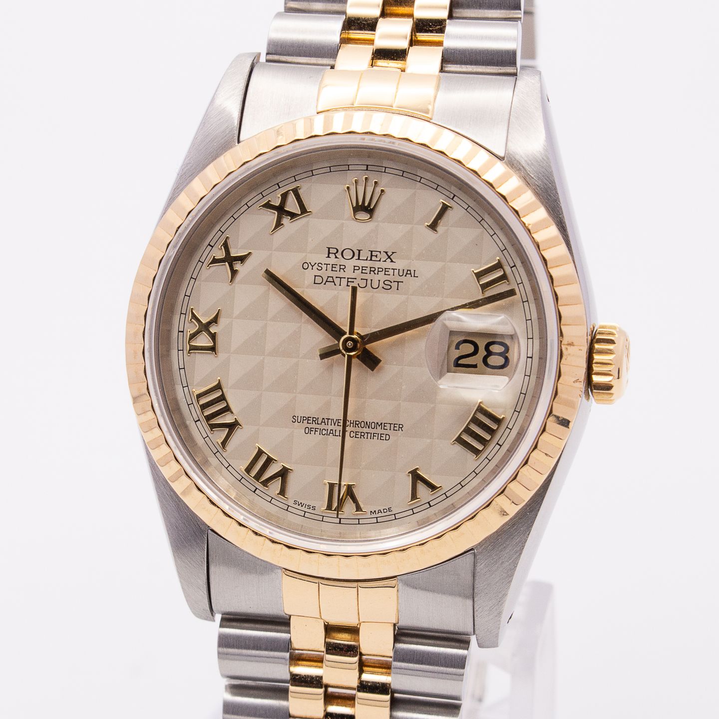 Rolex Datejust 36 16233 (1991) - Champagne dial 36 mm Gold/Steel case (3/8)